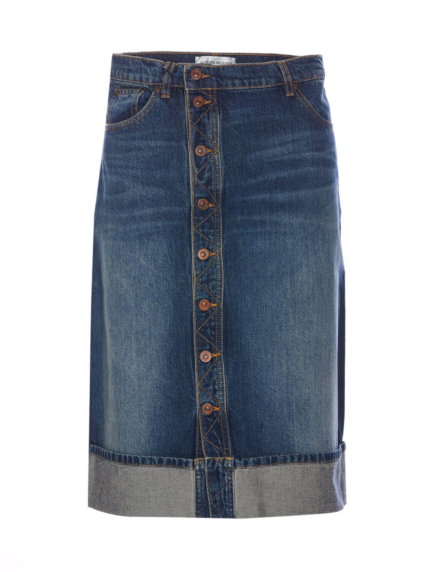 Shop Victoria Beckham Denim Skirt In Blue