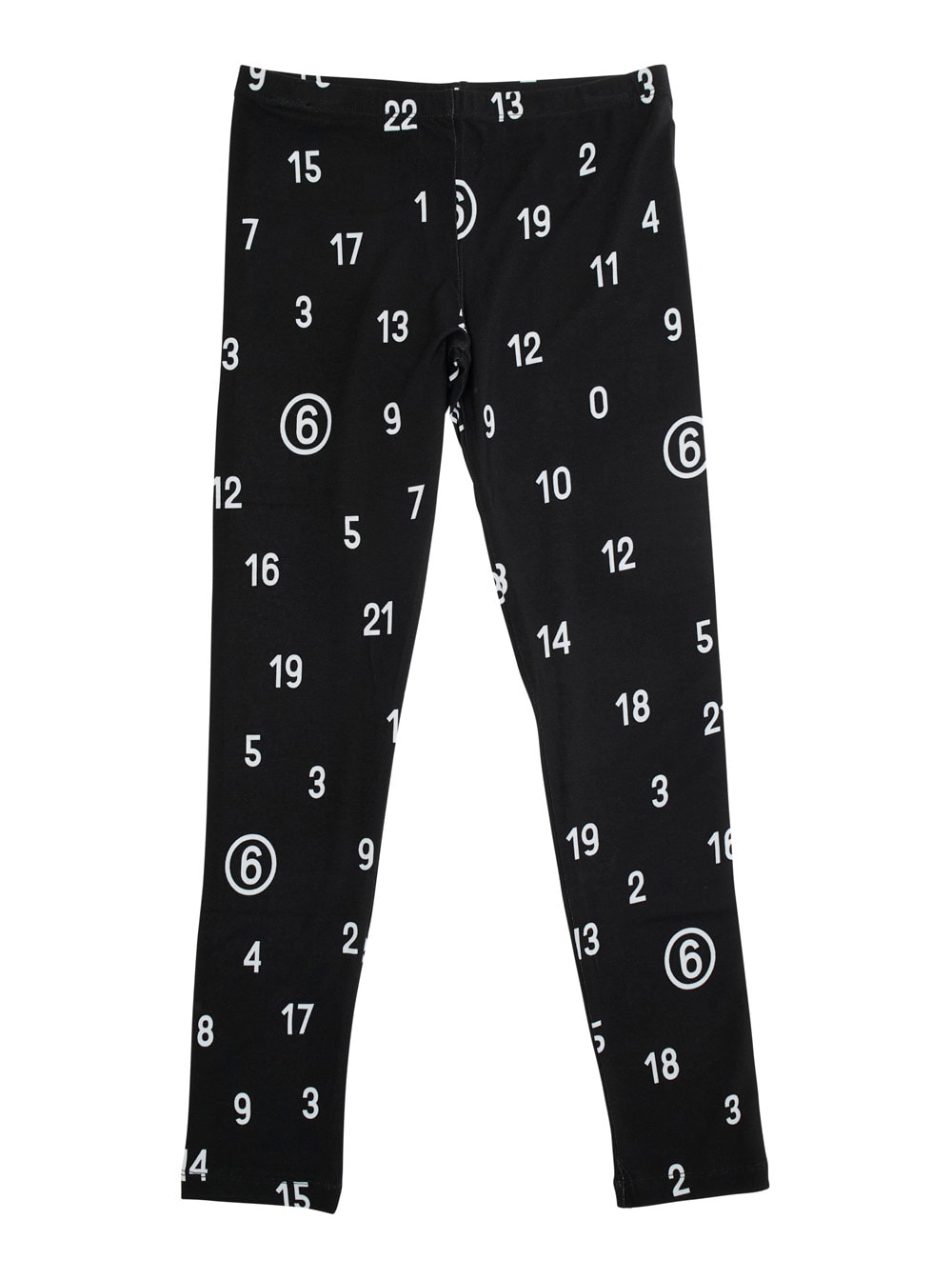Mm6 Maison Margiela Black Pants With All-over Number Print In Viscose Blend Girl In Black