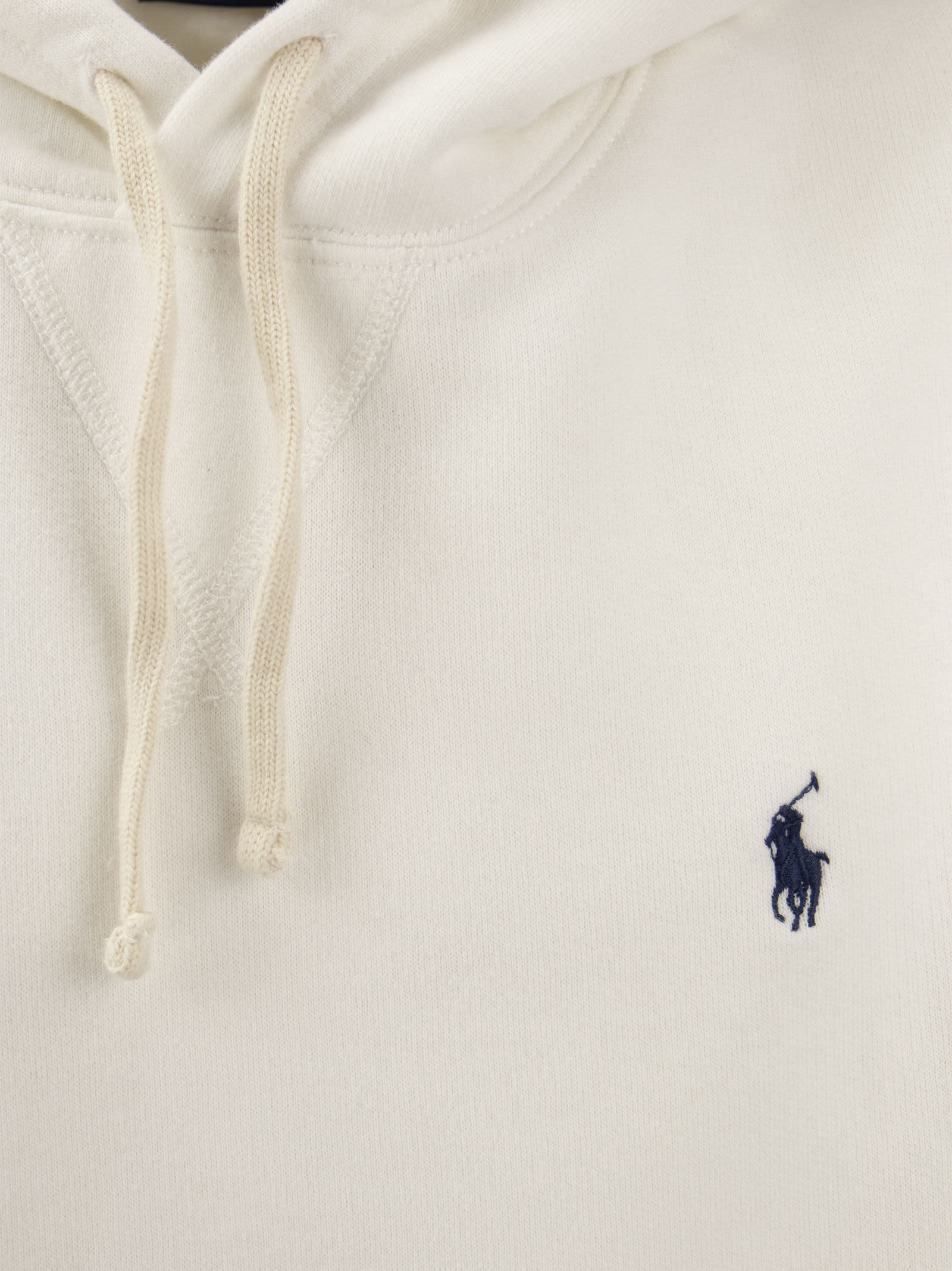 Shop Polo Ralph Lauren Hooded Sweatshirt In White