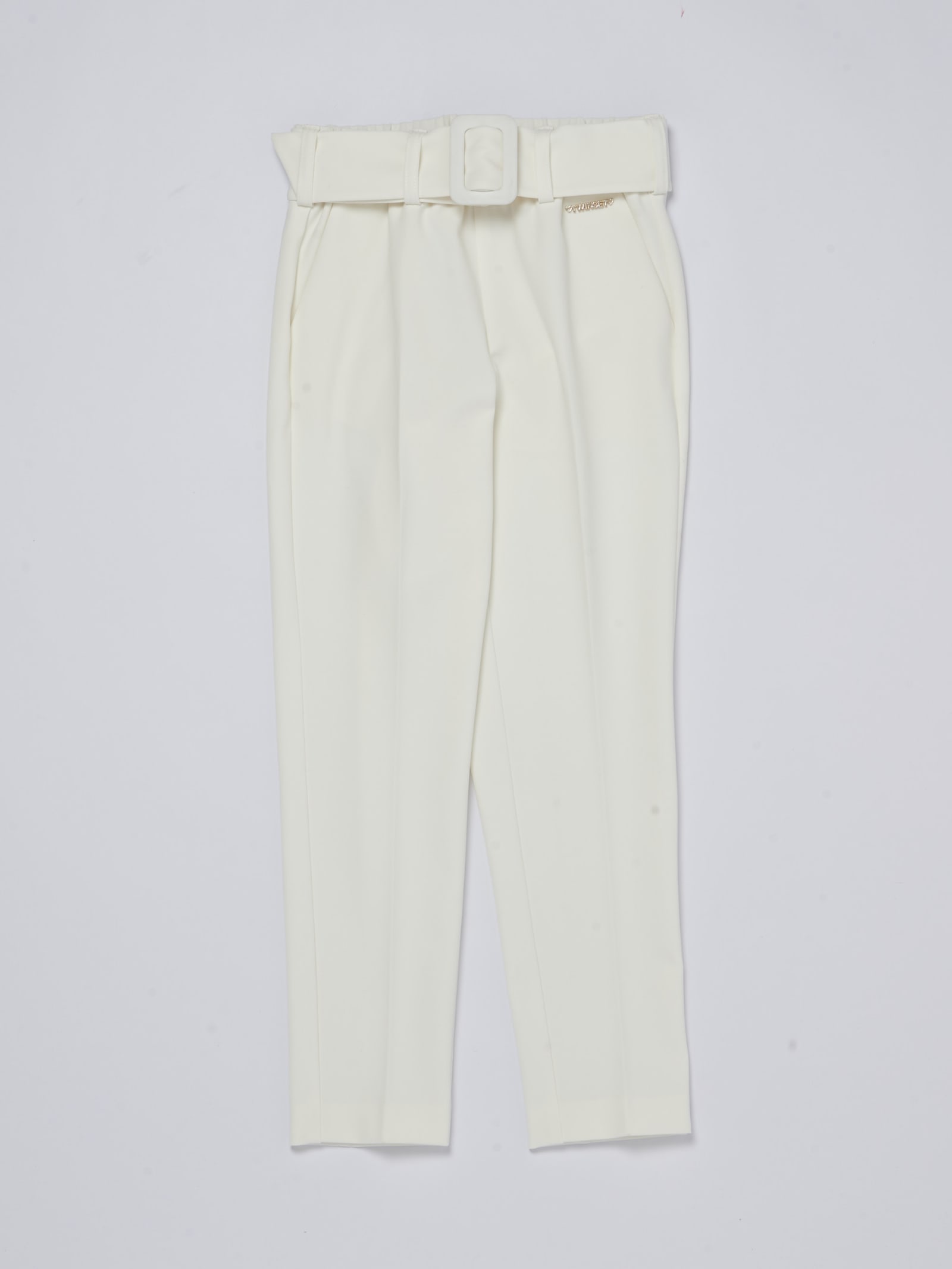 Twinset Kids' Trousers Trousers In Bianco