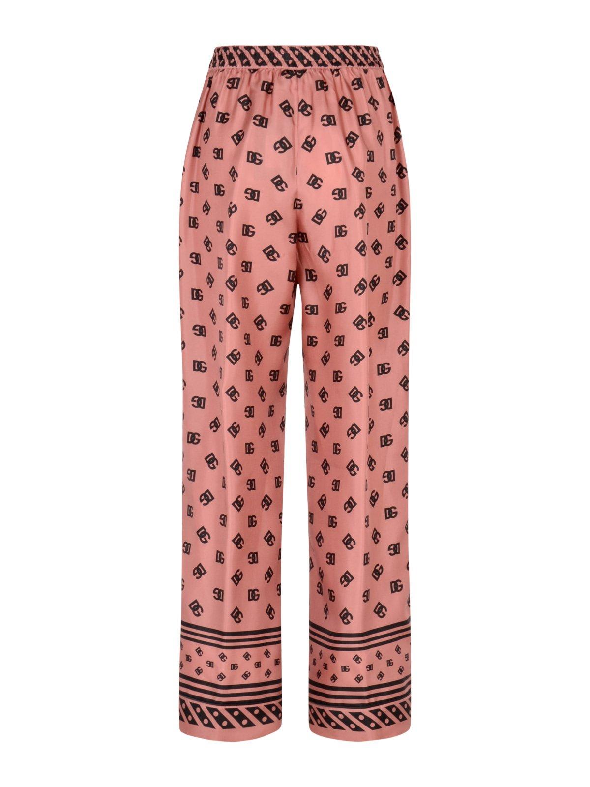 Dolce & Gabbana Silk Satin Jacquard Pajamas With Full Dg Logo
