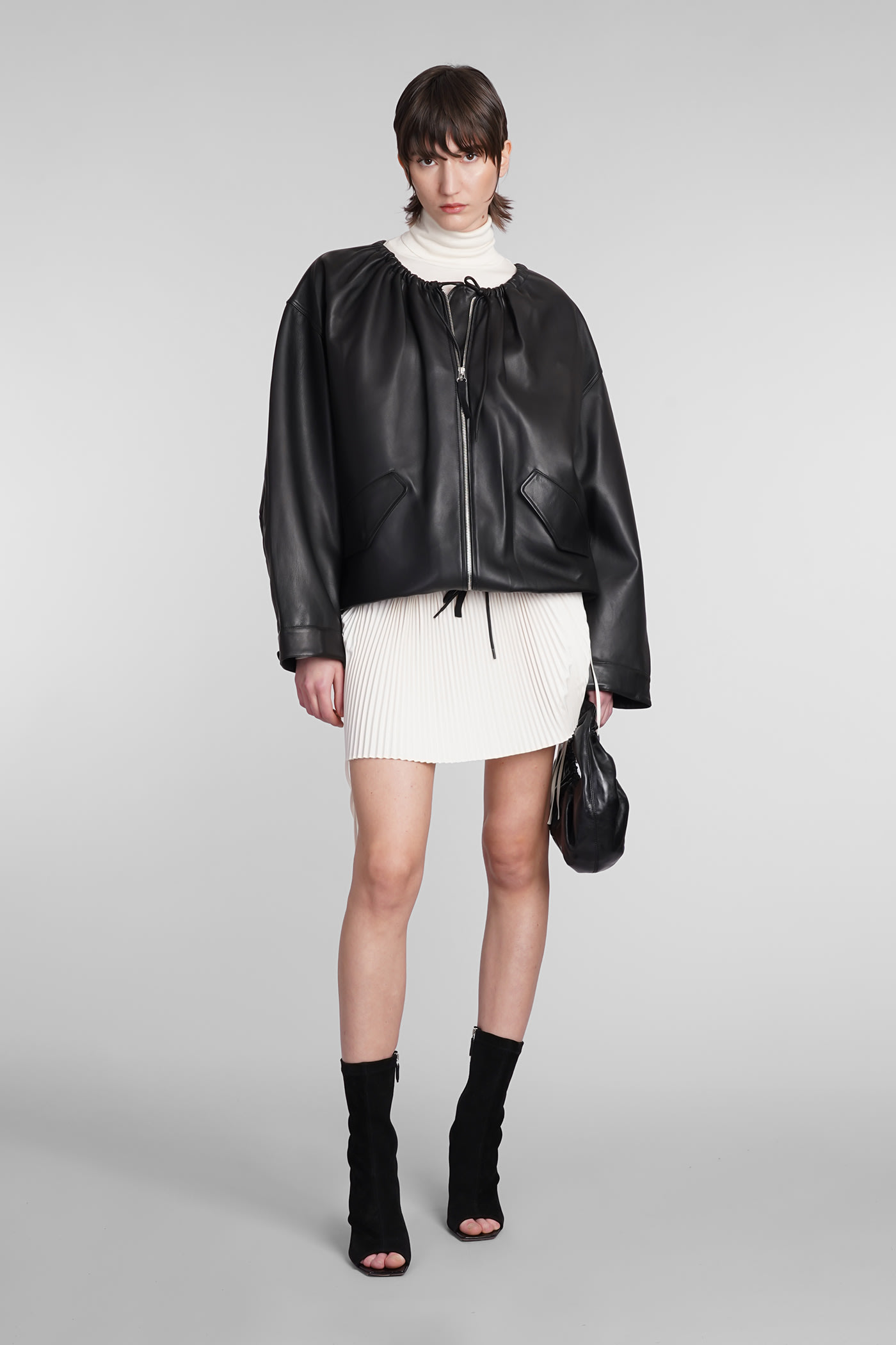 Shop Helmut Lang Skirt In Beige Polyester