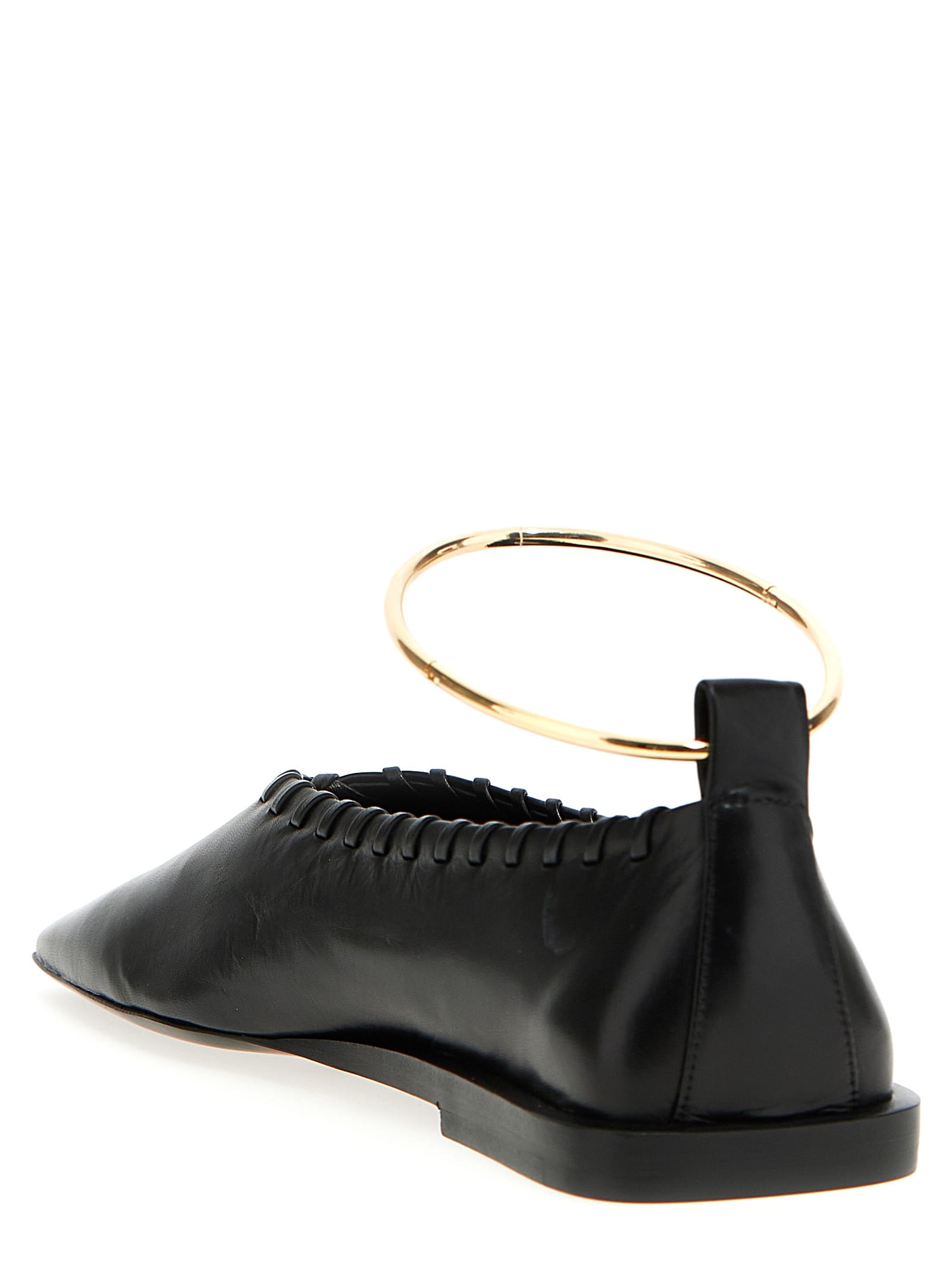 Jil Sander Ballet Flats With Seams In Black