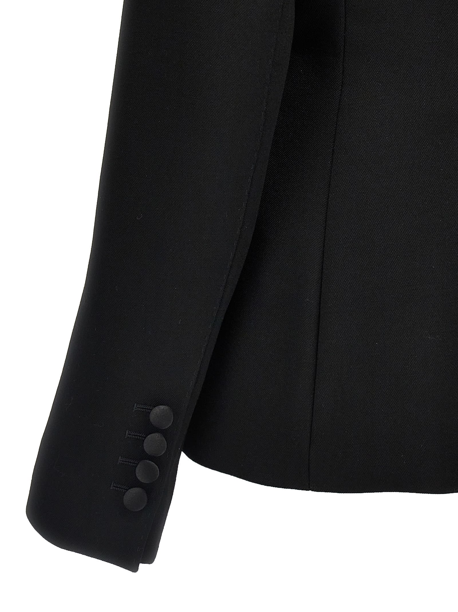 Dolce & Gabbana Tuxedo Blazer With Peak Lapel And Structured Shoulders In Black