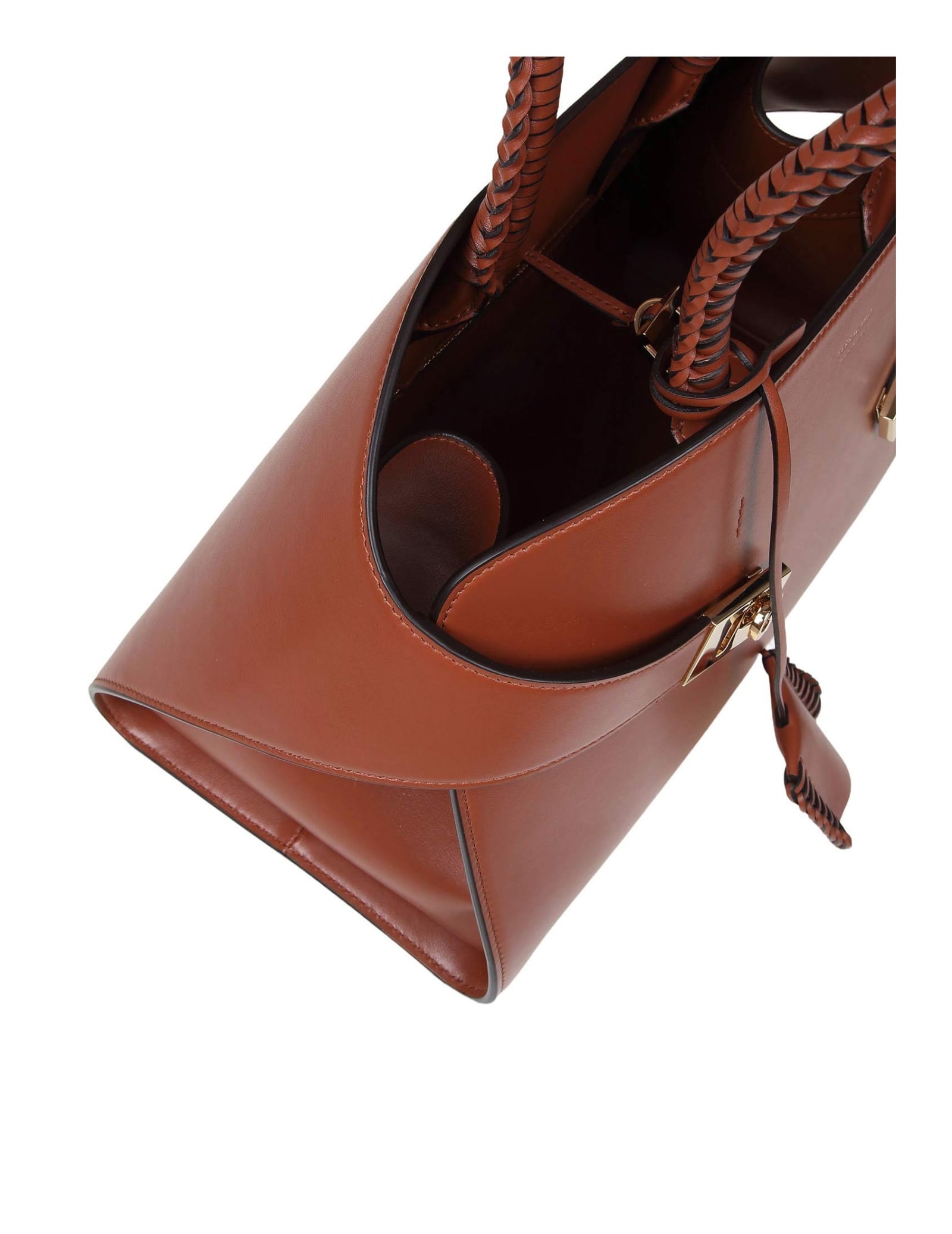 Shop Ferragamo Hug Th S Bag In Cognac Color Leather