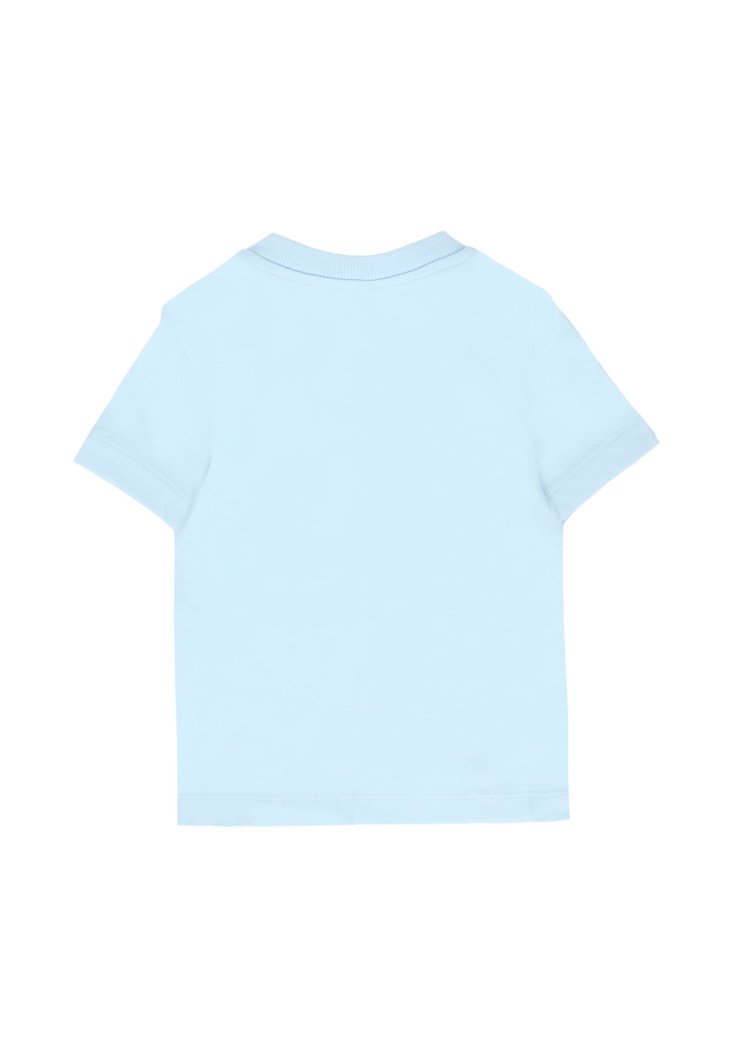 Moschino Light Blue T-shirt For Baby Boy With Teddy Bear In Blue