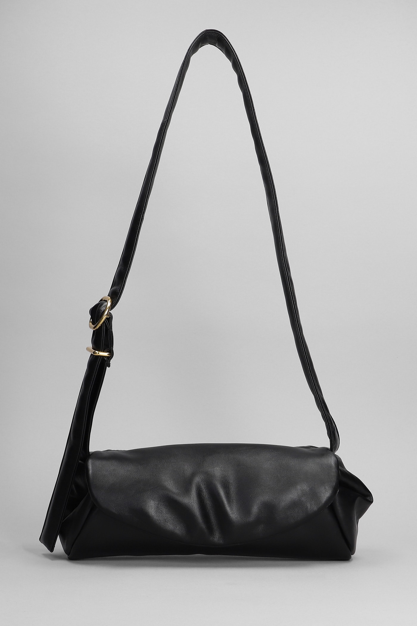 Shop Jil Sander Cannolo Piccolo Shoulder Bag In Black Leather