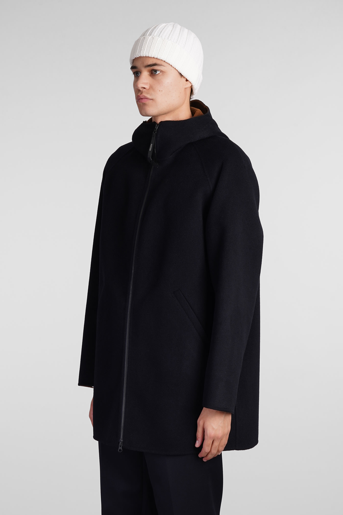 Shop Aspesi Super Doppel Coat In Blue Wool