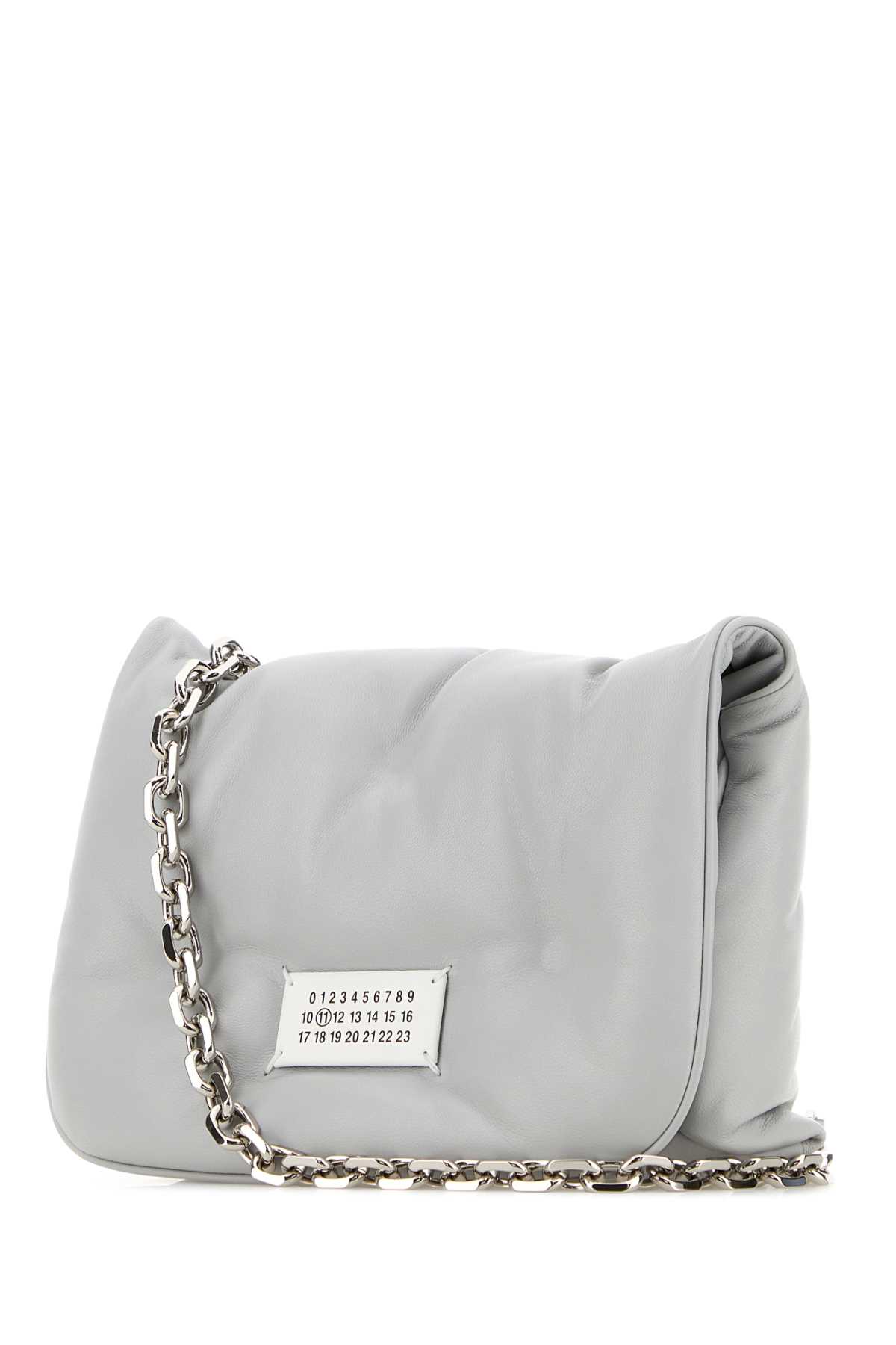 Maison Margiela Ice Nappa Leather Small Glam Slam Flap Crossbody Bag In White