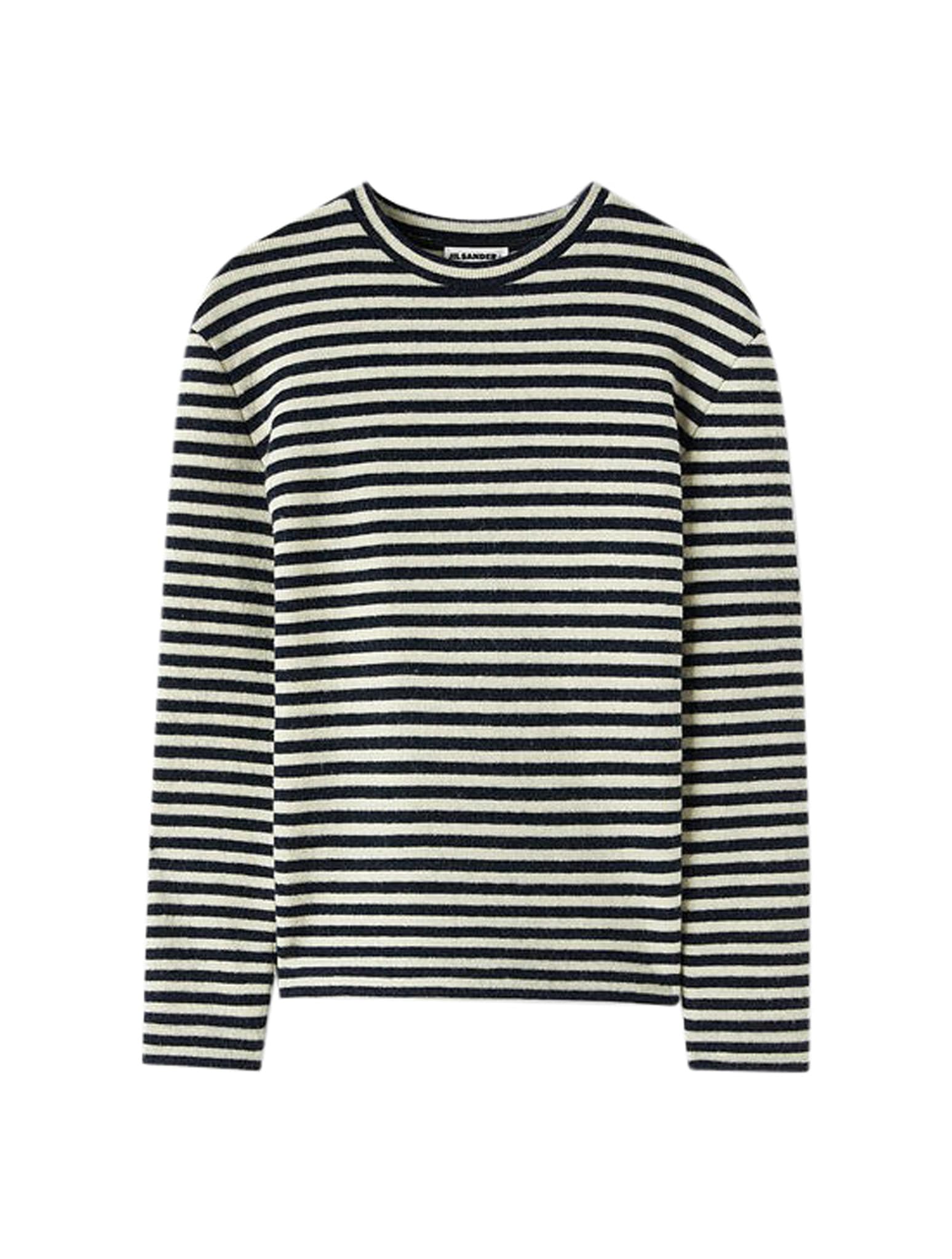 JIL SANDER CREW NECK LONG SLEEVES TOP WITH PRINTED GROS LOGO LABEL AT THE BACK NECK