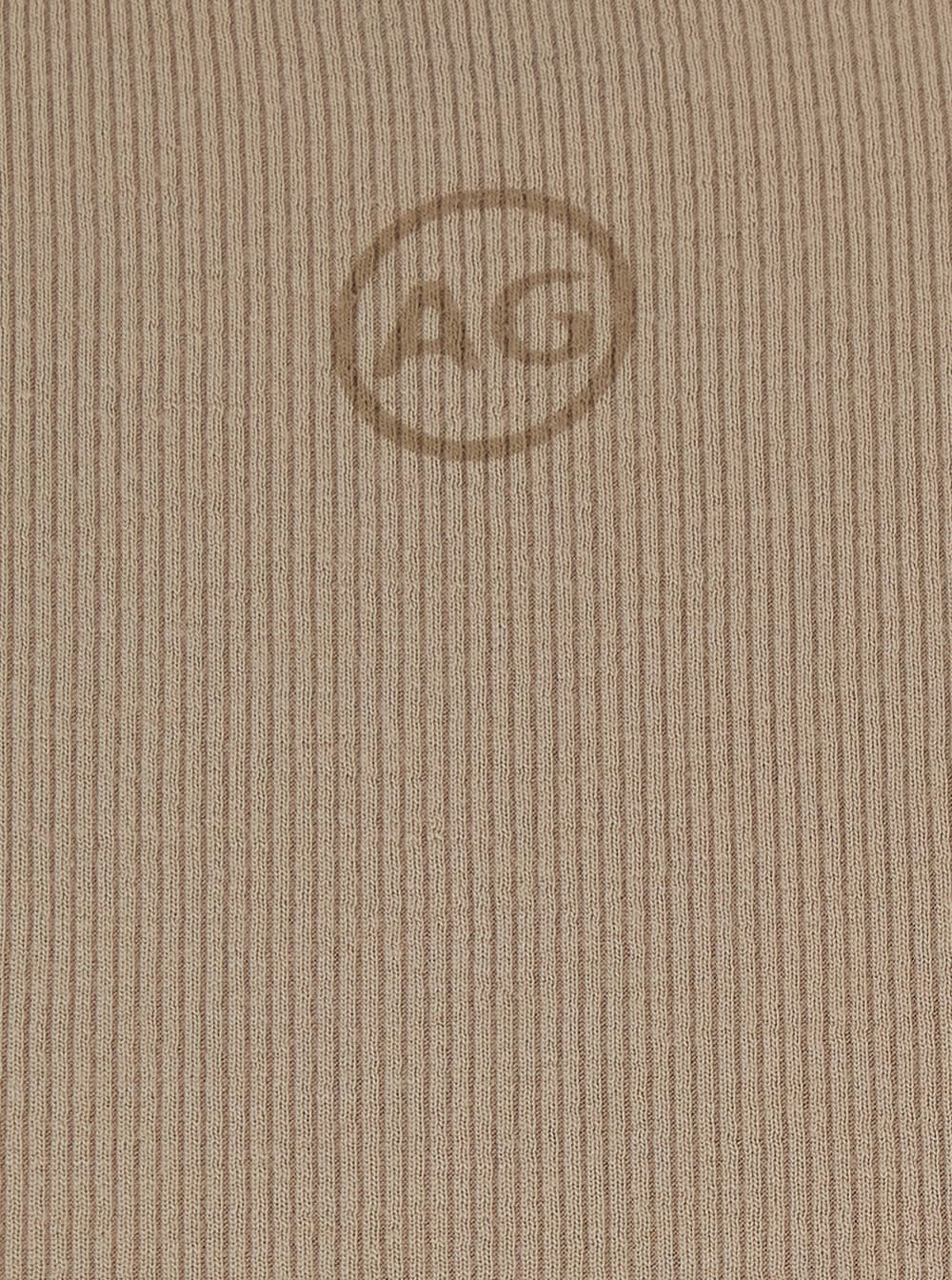 AG BEIGE TOP WITH LOGO PRINTED ON THE BACK IN MODAL BLEND WOMAN