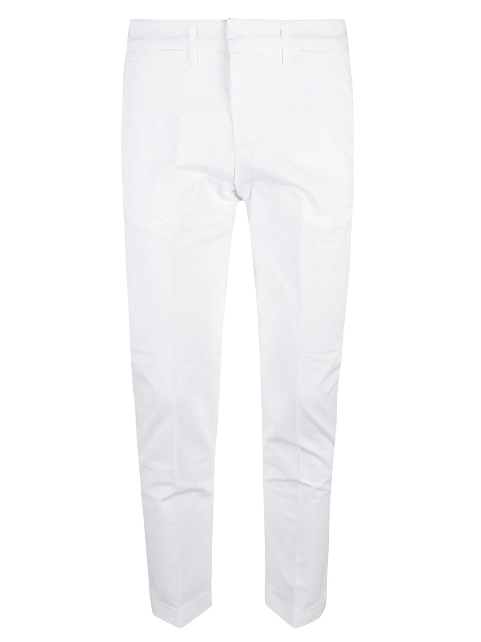 FAY SLIM FIT PLAIN CROPPED TROUSERS