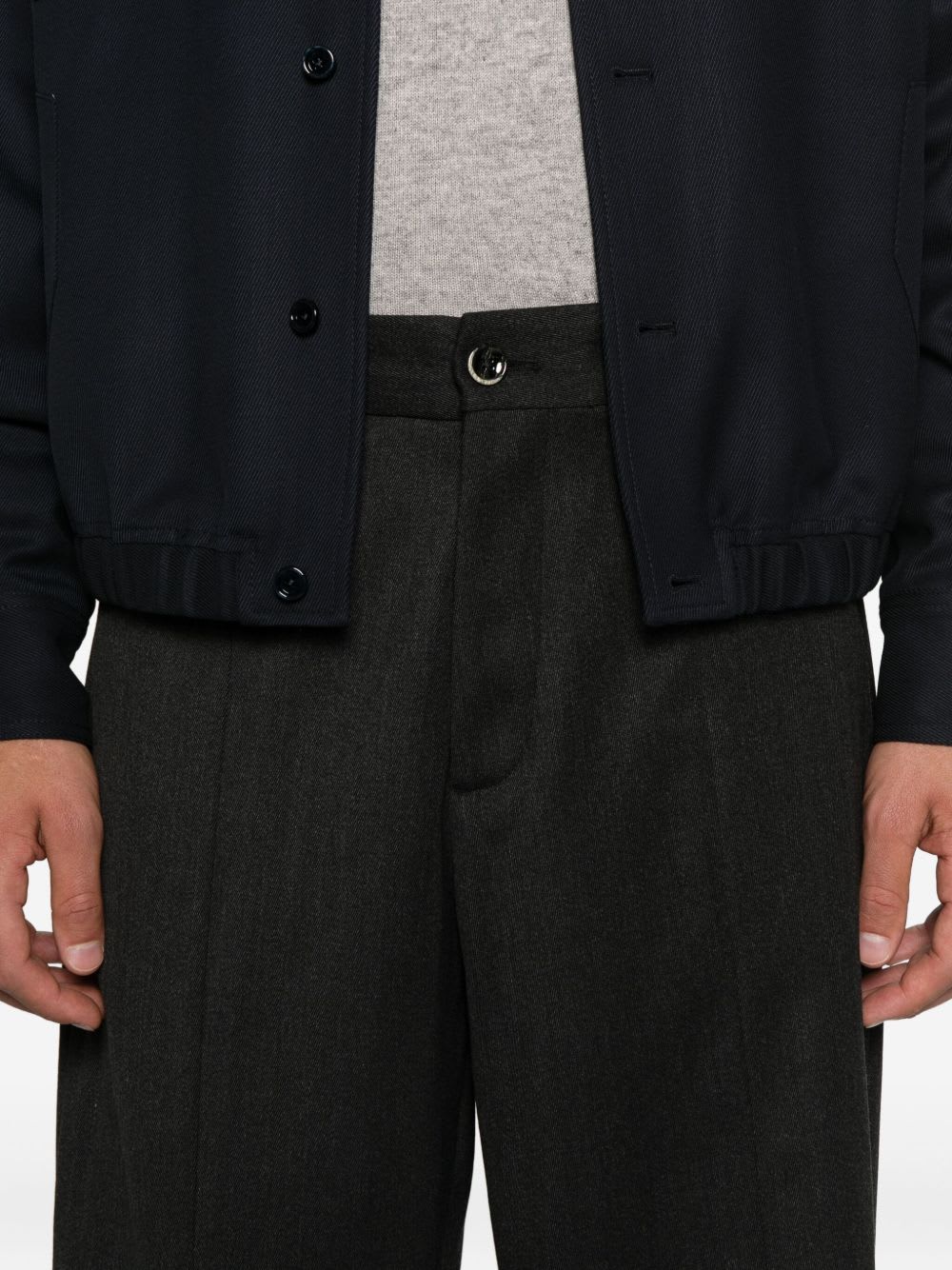 Nine In The Morning Relaxed-fit Black Trousers With Pleated Front Design In Black