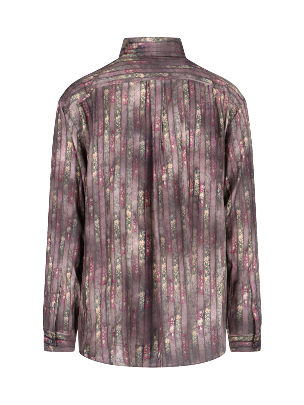 Y/project Floral Stripe Button-up Shirt In Pink