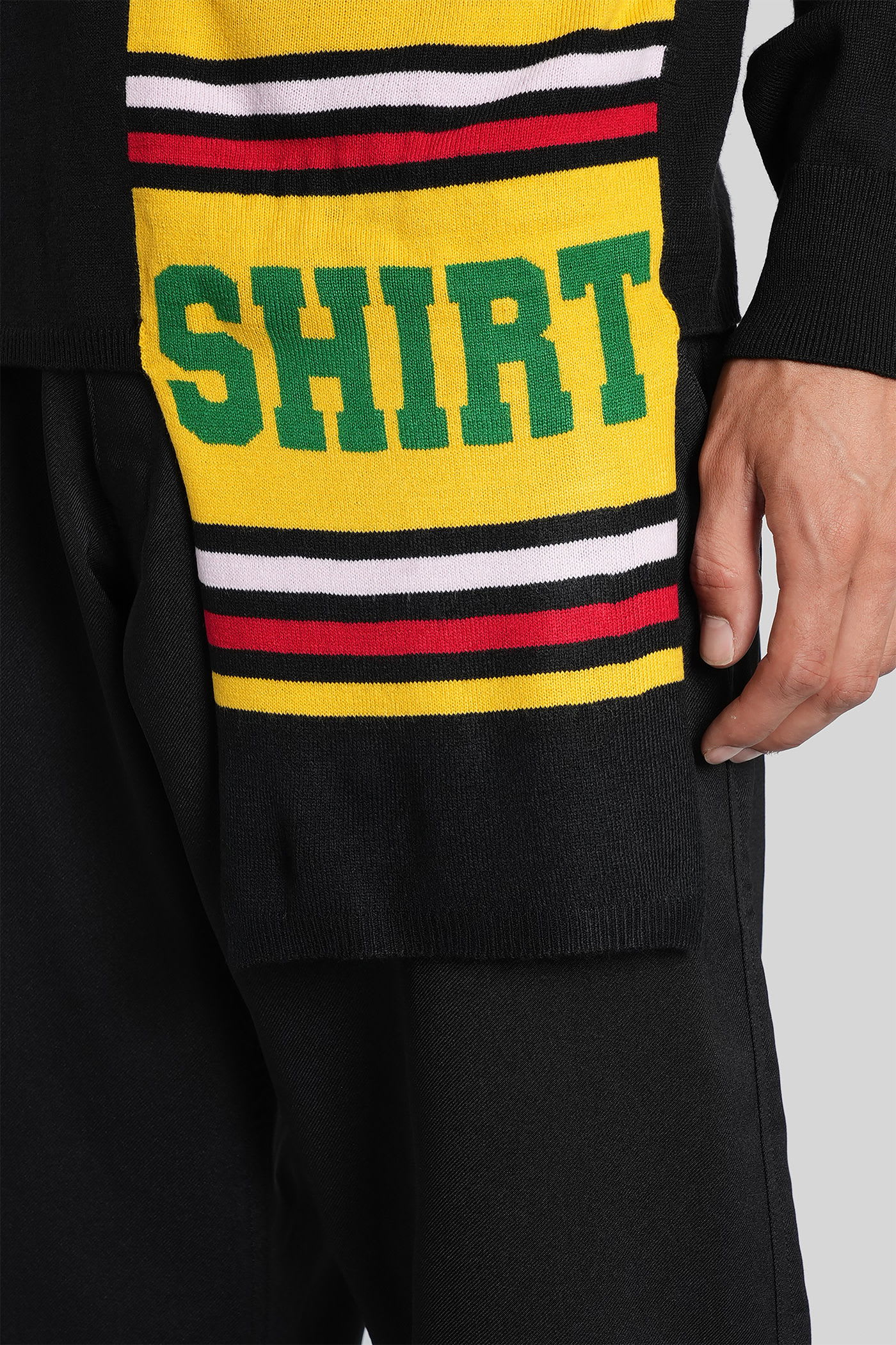 Comme Des Garçons Shirt Intarsia Sweater Sweaters And Cardigans Black In Black