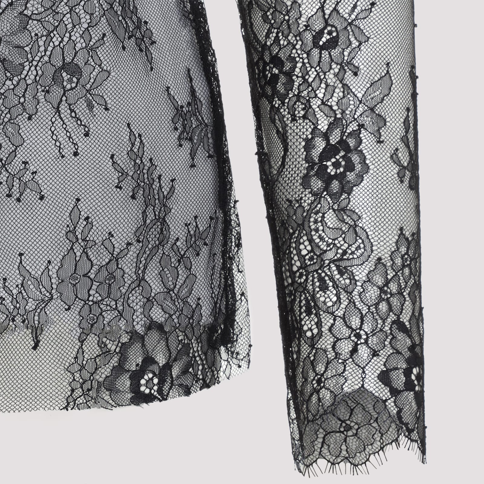 Alberta Ferretti Alberta Ferreti Lace Ls T-shirt In Gray