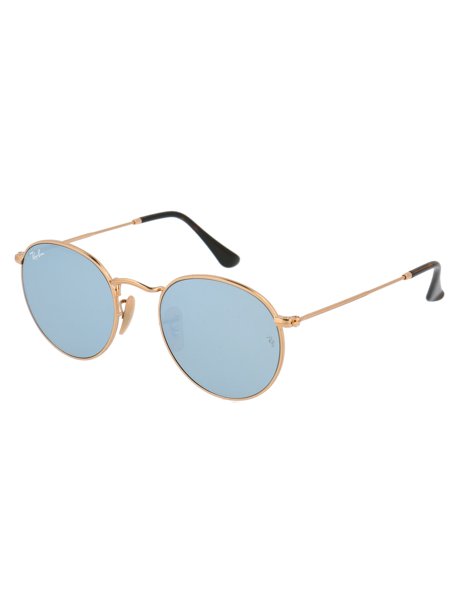 Shop Ray Ban Round Metal Sunglasses In 001/30 Gold