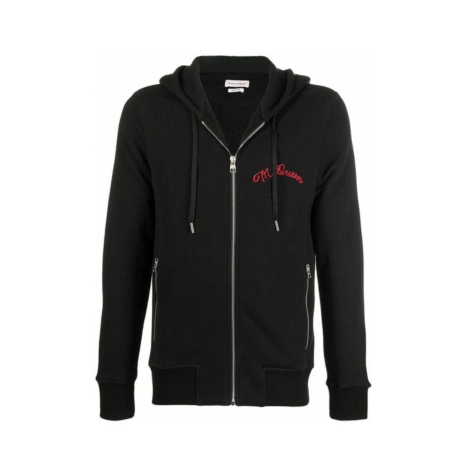 Shop Alexander Mcqueen Hooded Zipped Sweatshirt In Black