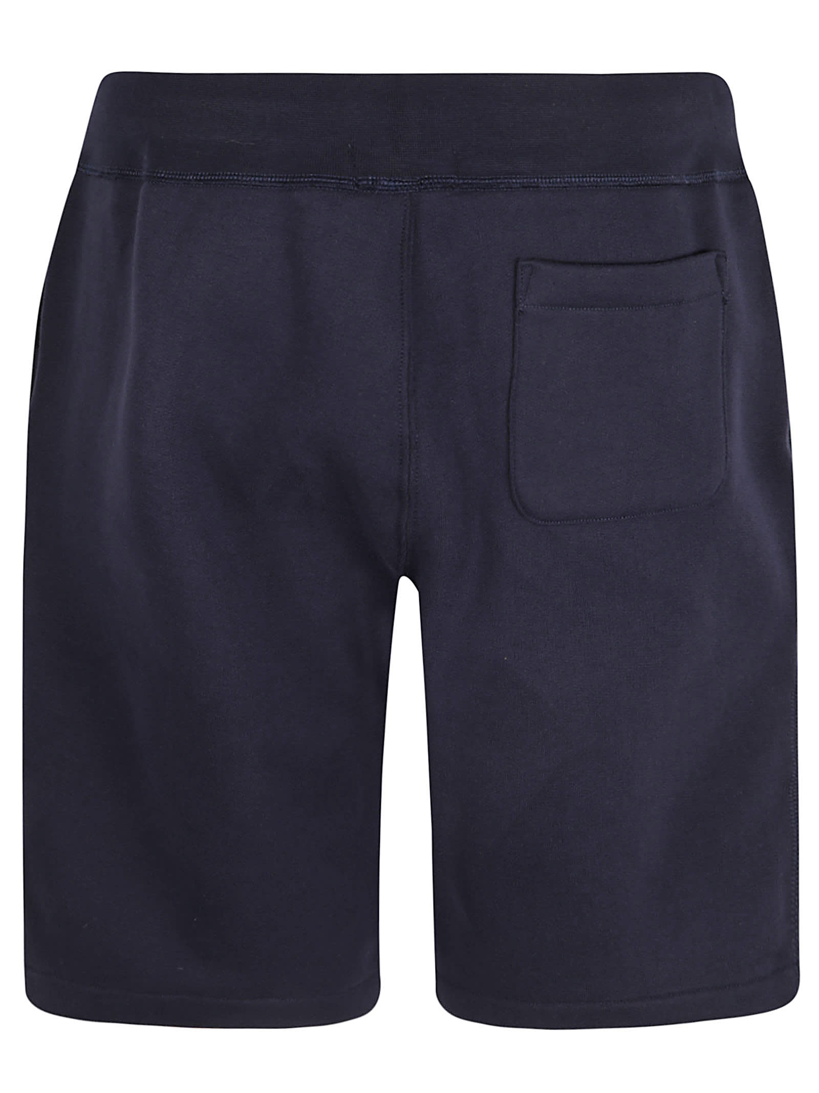 Shop Ralph Lauren Patched Pocket Drawstring Waist Plain Shorts In Cruise Navy