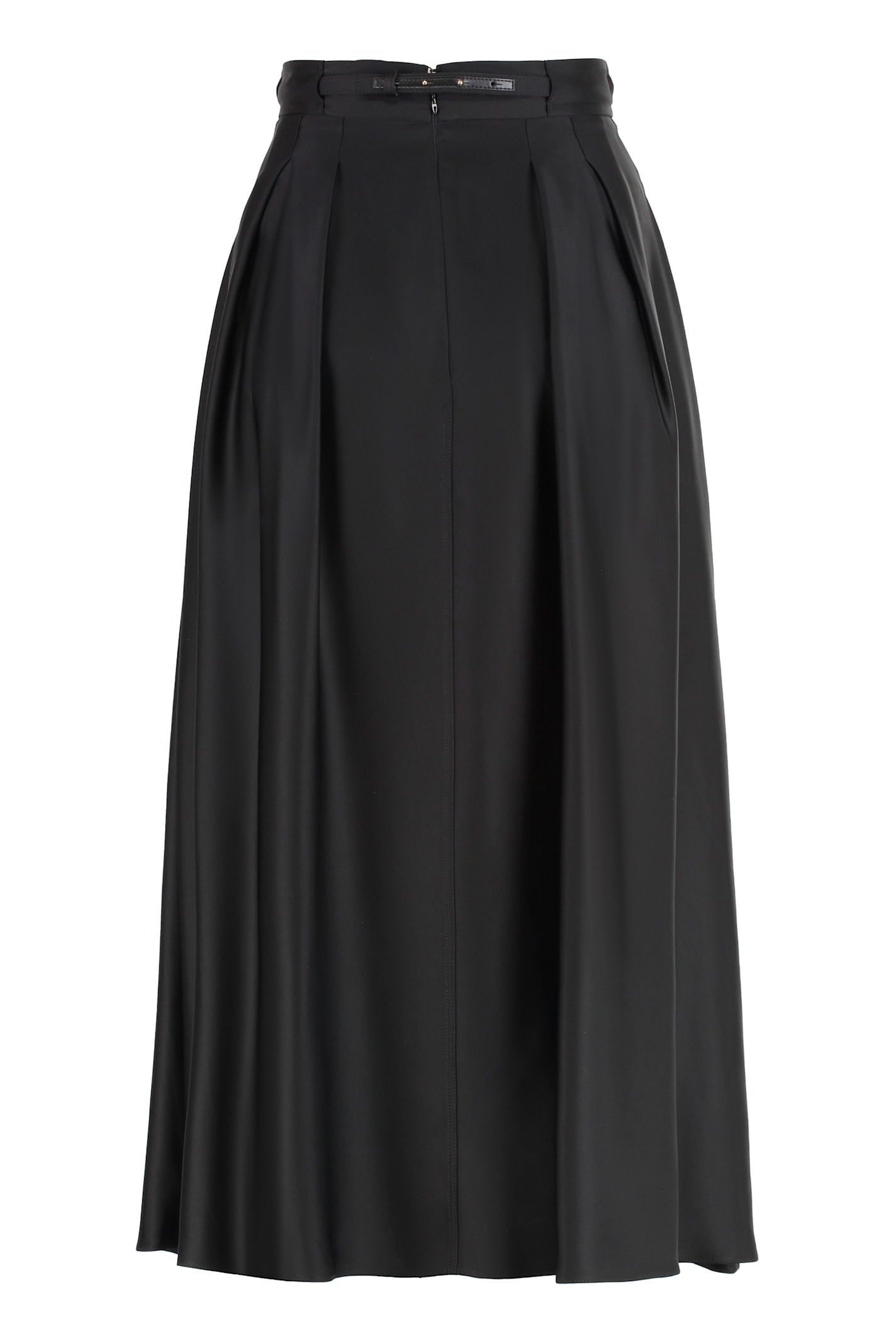 Elisabetta Franchi Logo-plaque Midi Skirt In Black