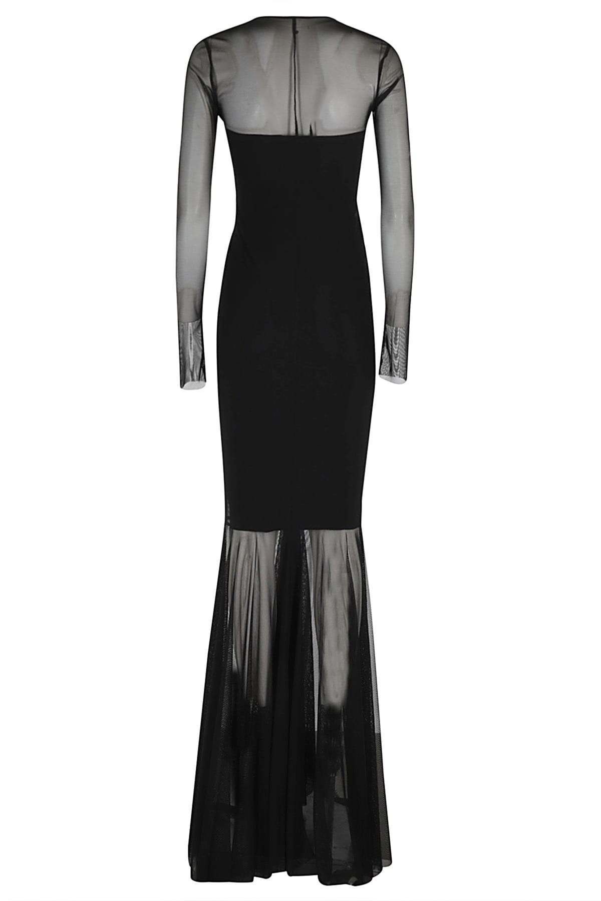 Shop Norma Kamali Ls V Neck Shirred Front Fishtail Gown In Black