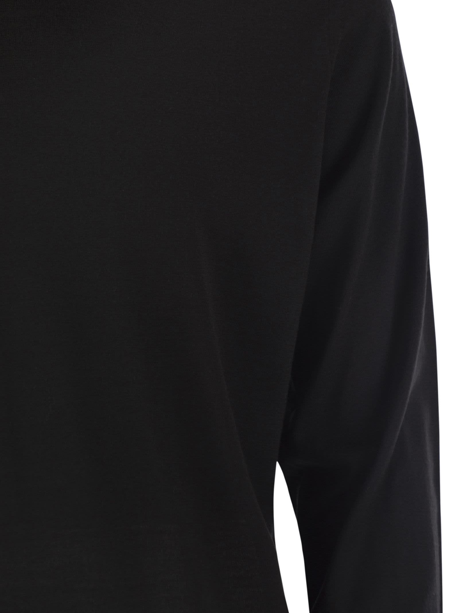 Fedeli Superfine Wool Turtleneck Derby In Black