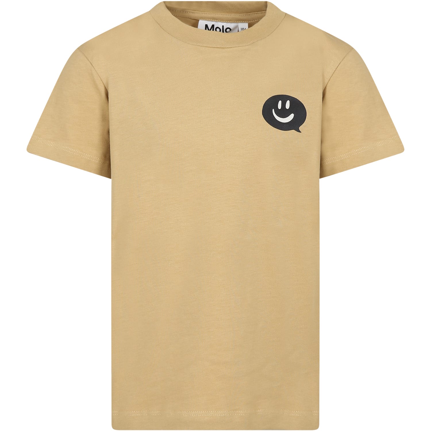 Molo Beige T-shirt For Kids With Smile