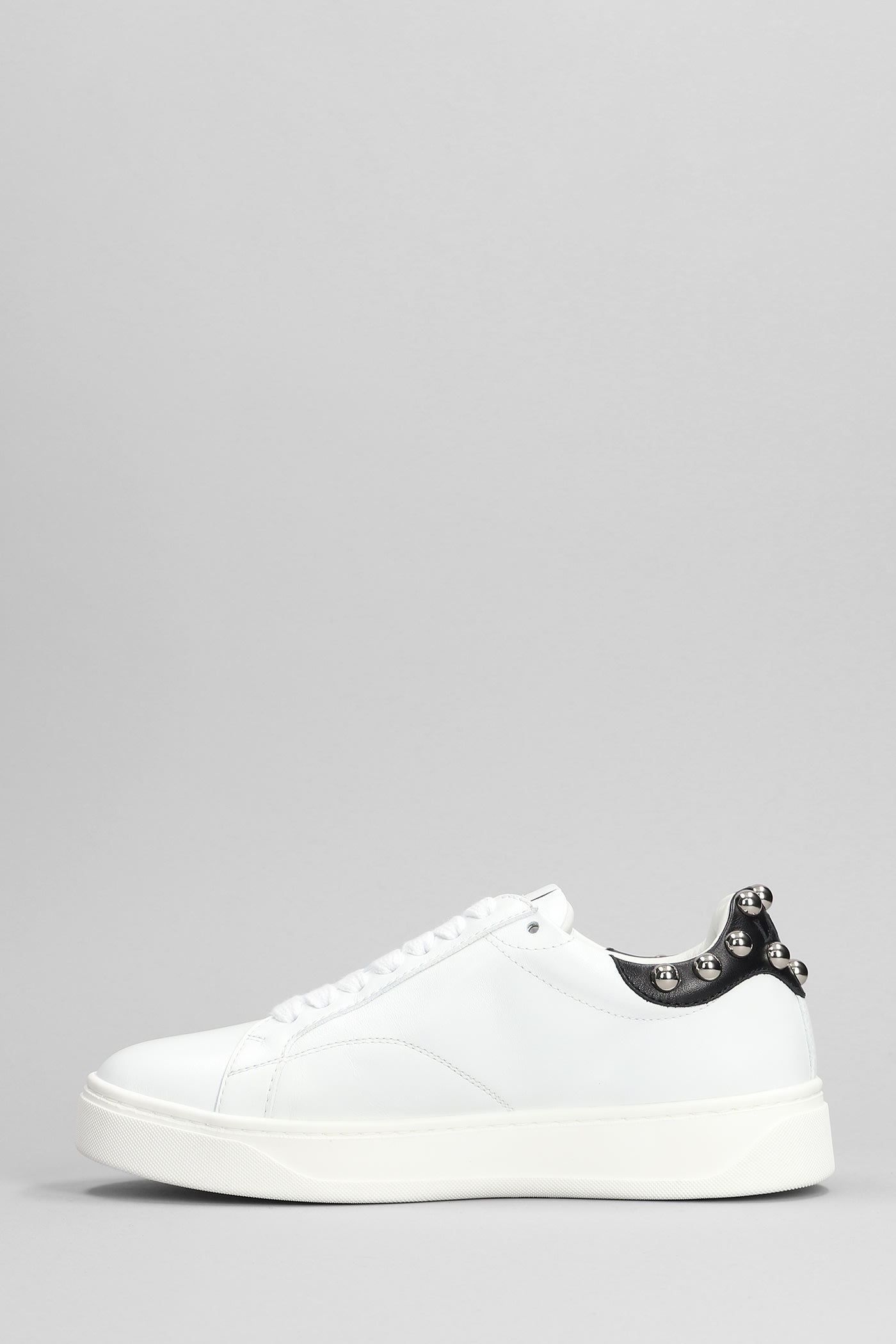 Lanvin Ddb0 Sneakers In Leather With Applied Studs