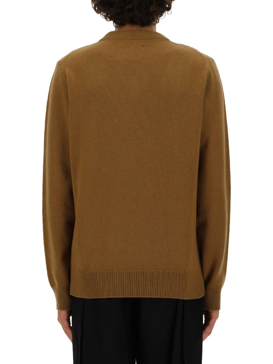 Shop Jil Sander V-neck Sweater In Beige