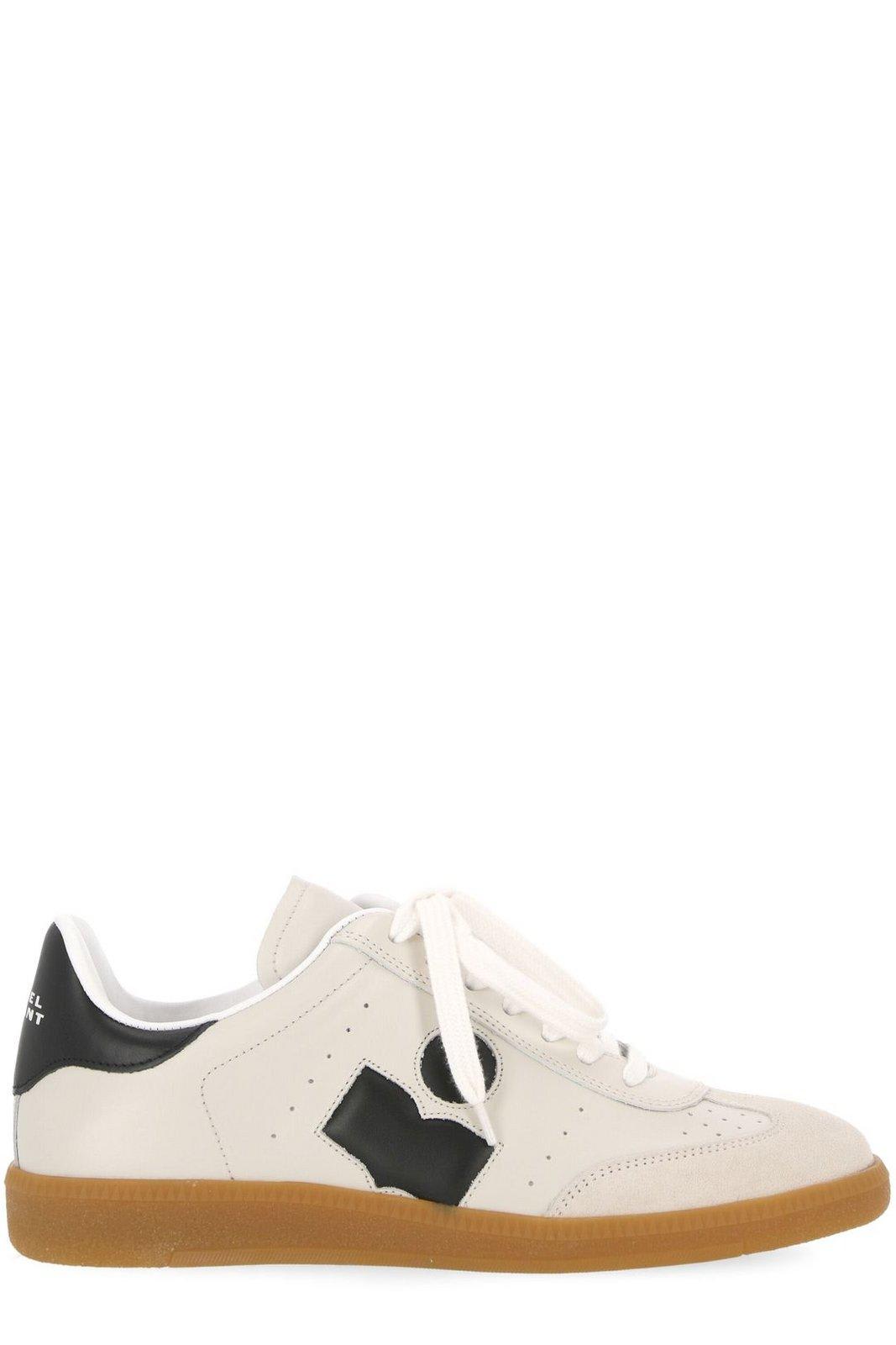 Shop Isabel Marant Rhinestone-embellished Low-top Sneakers In White