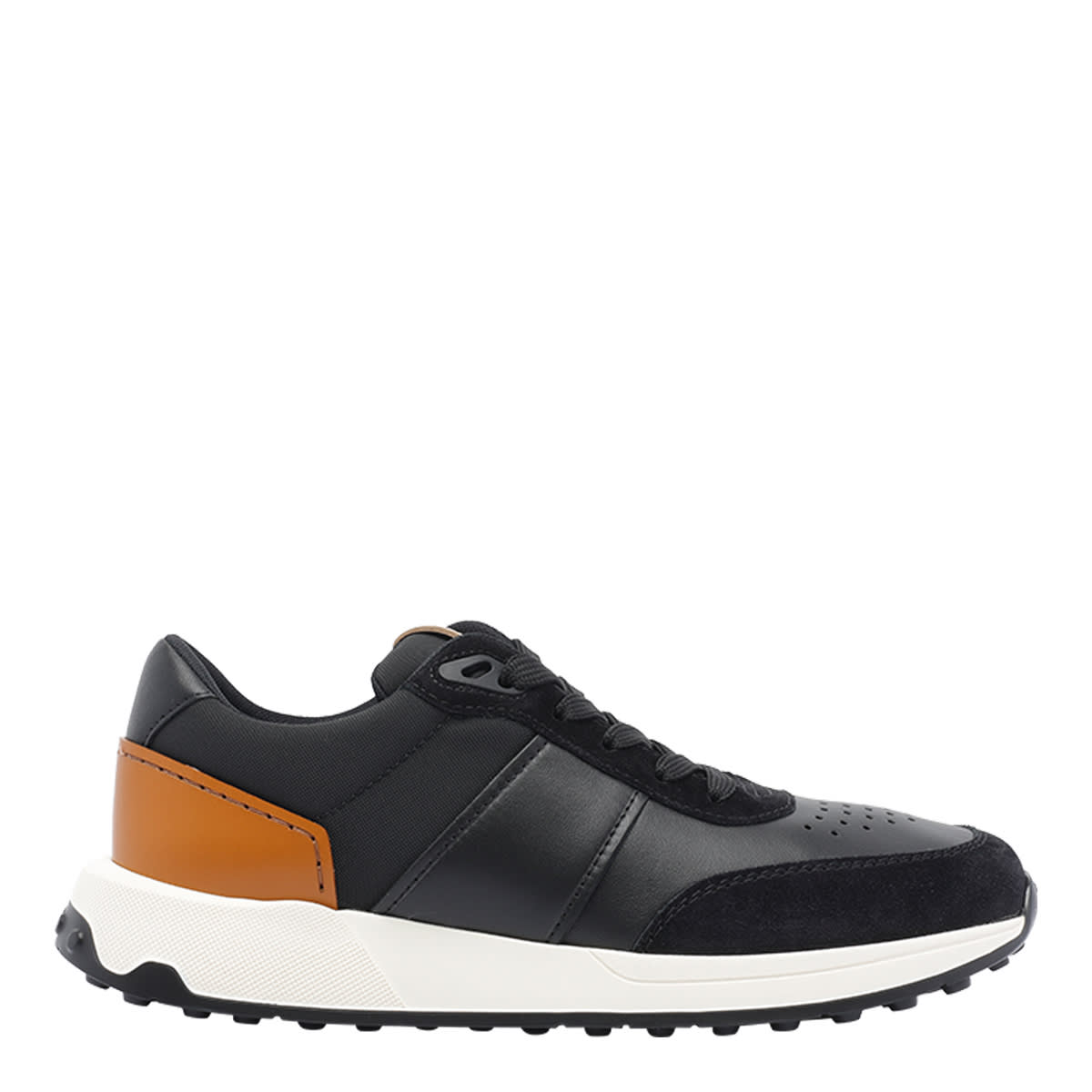 Leather And Technical Fabric Sneakers