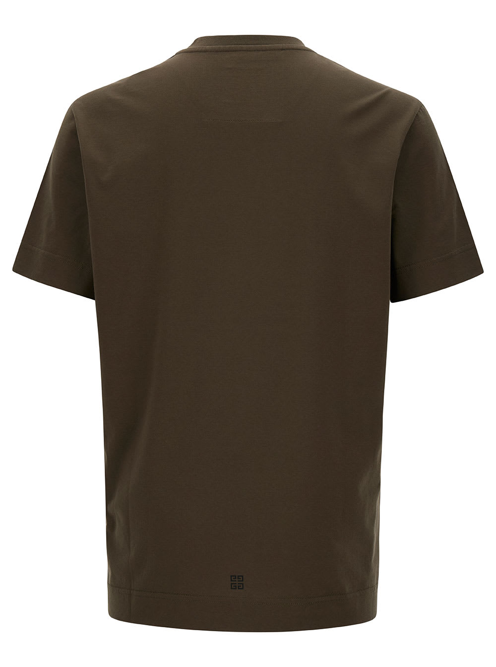 Shop Givenchy Dark Green T-shirt With Contrasting Lettering In Cotton Man