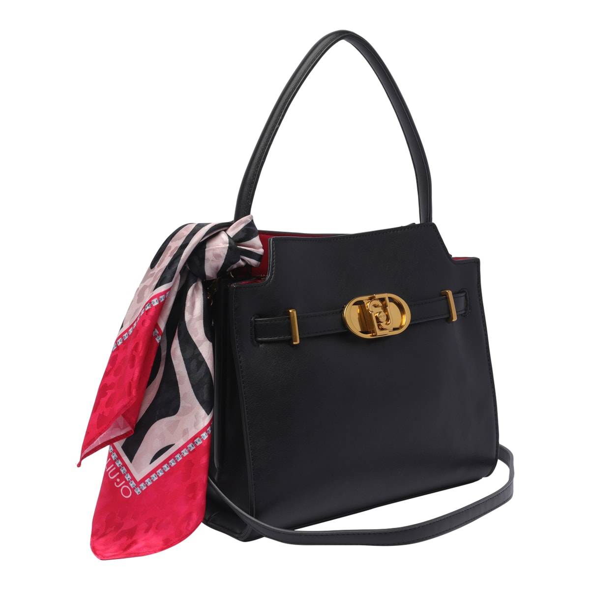 Shop Liu •jo Logo Handbag In Nero