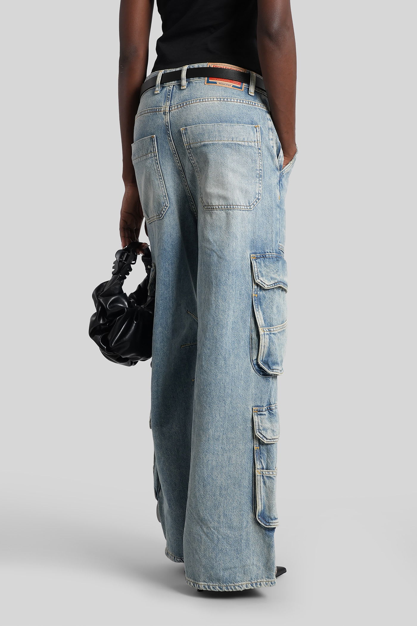 Diesel De-sire-cargo Jeans In Blue Cotton In Multi