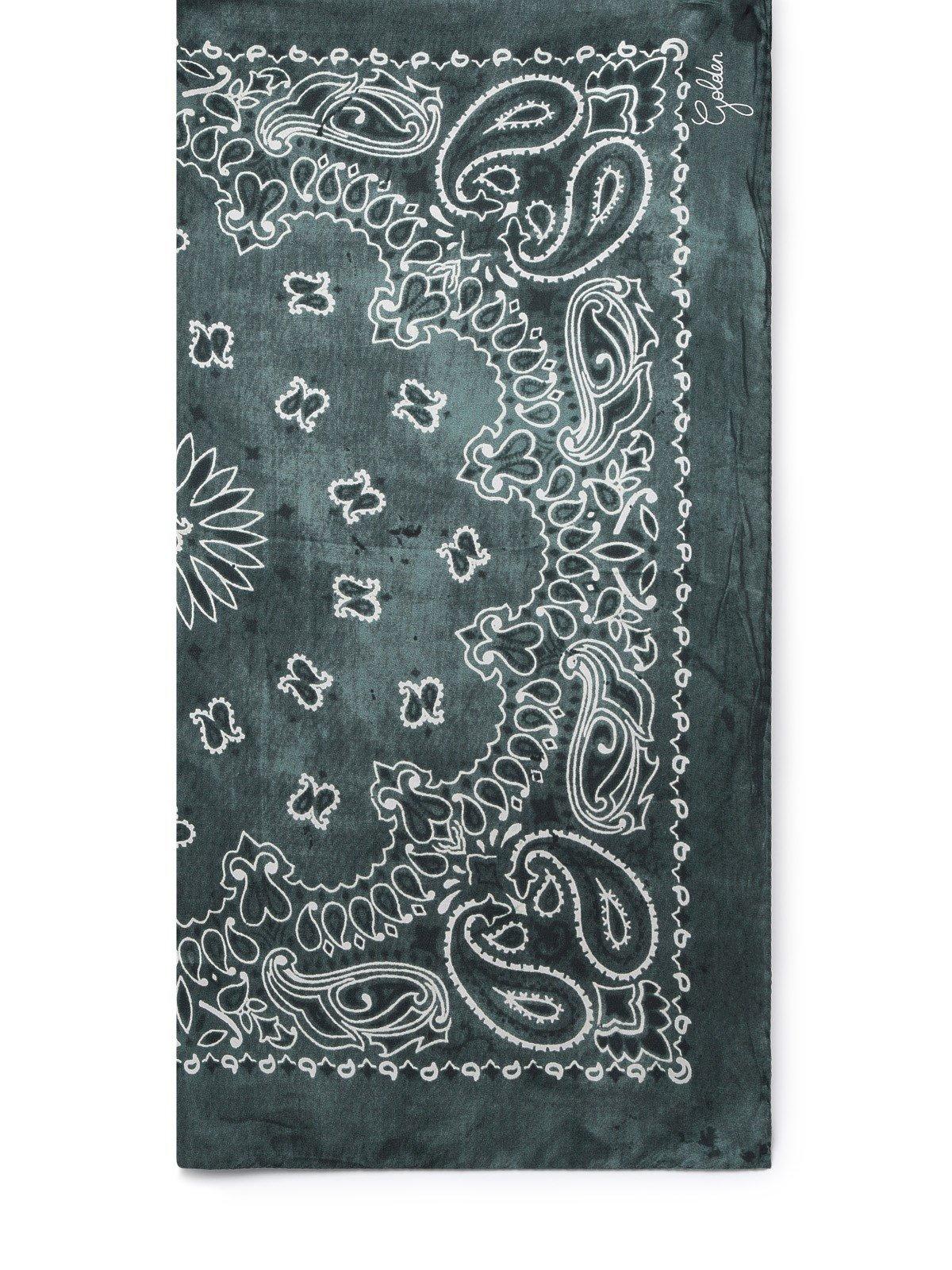 Shop Golden Goose Paisley Printed Scarf In Green