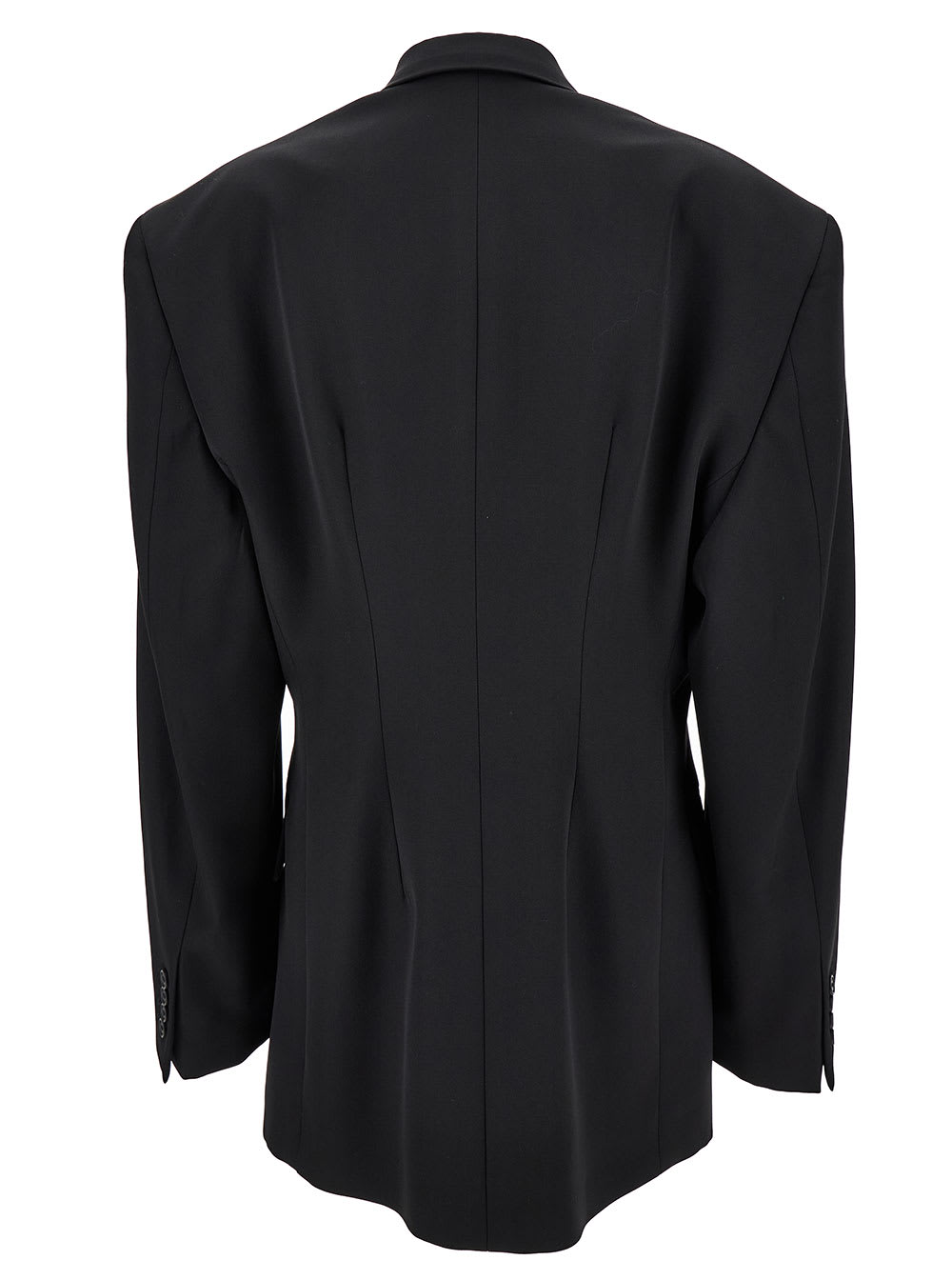 Shop Balenciaga Barathea Black Double-breasted Jacket With Tonal Buttons In Wool Woman