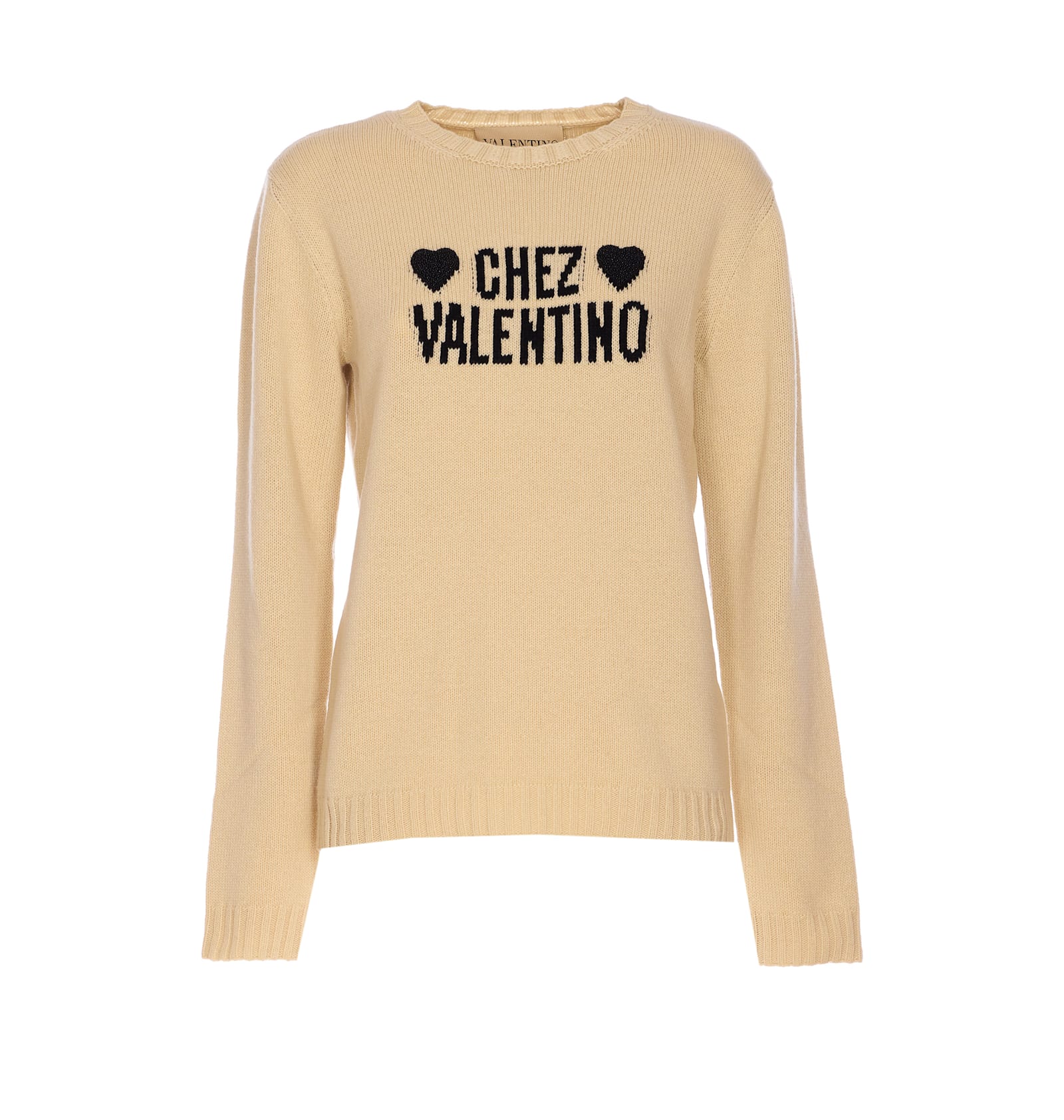 Valentino Beige Chez Logo Sweater In Neutral