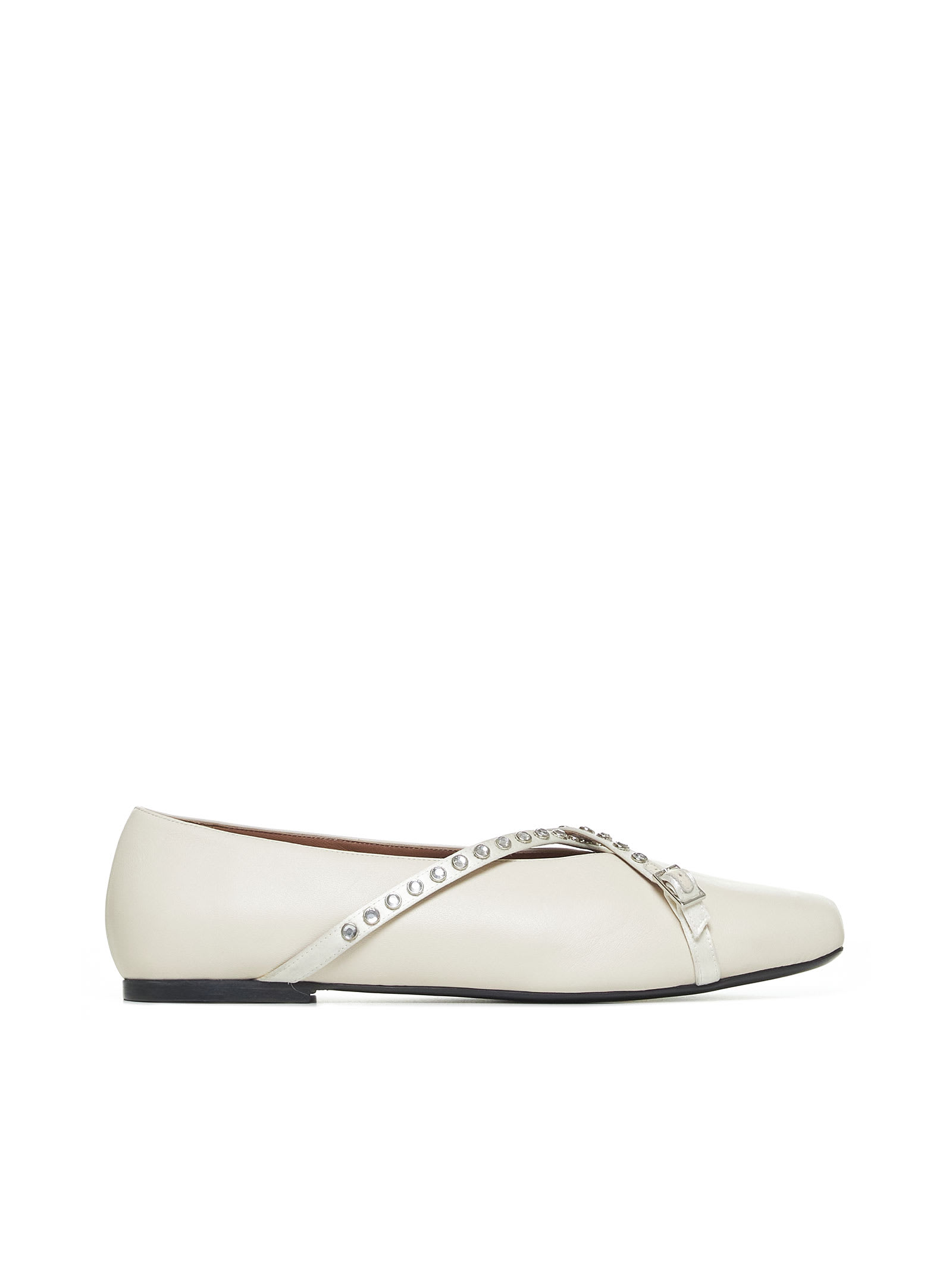 Shop D’accori Flat Shoes In Whyte Nappa