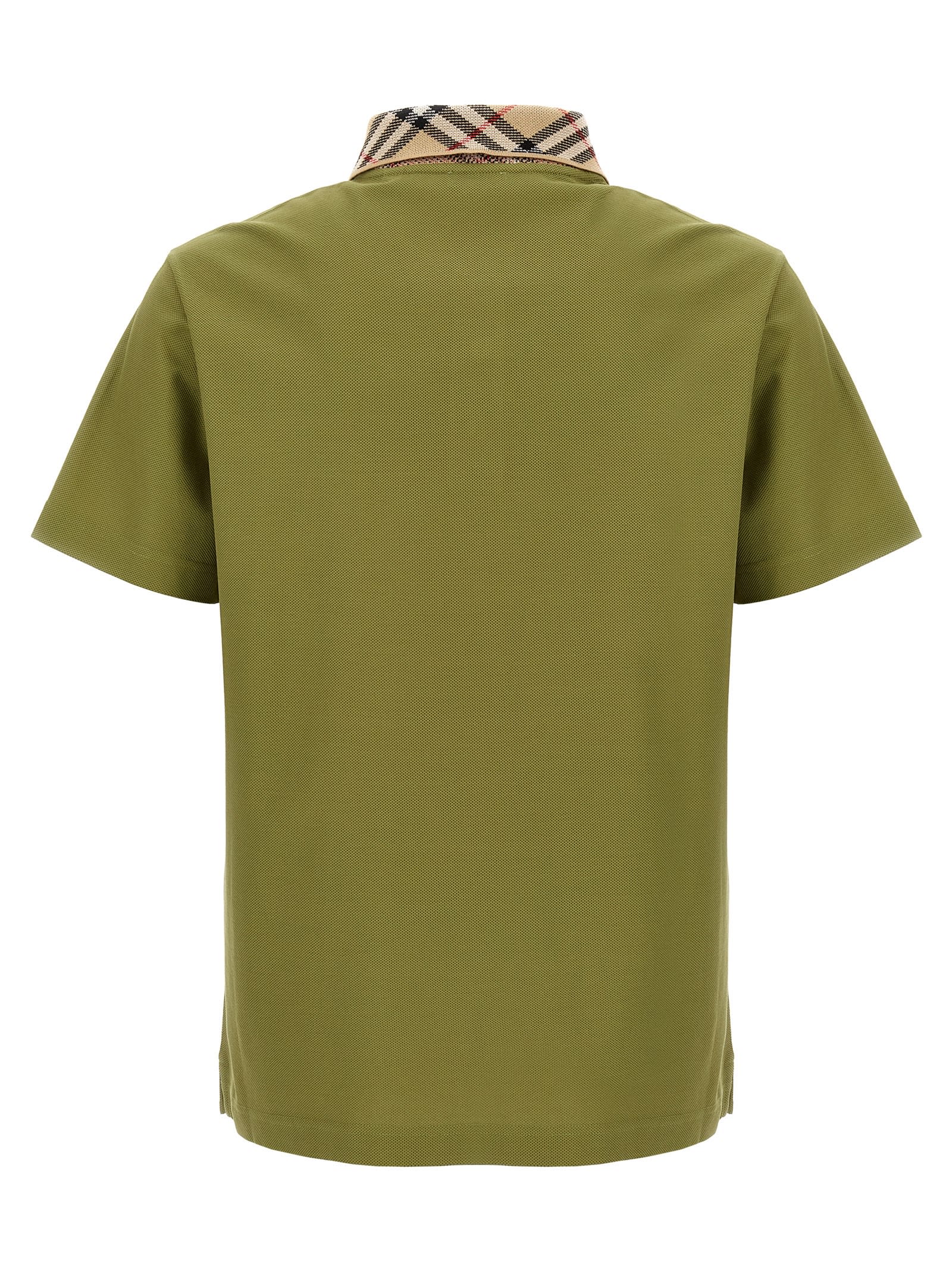Burberry Organic Cotton Blend Polo Shirt In Green