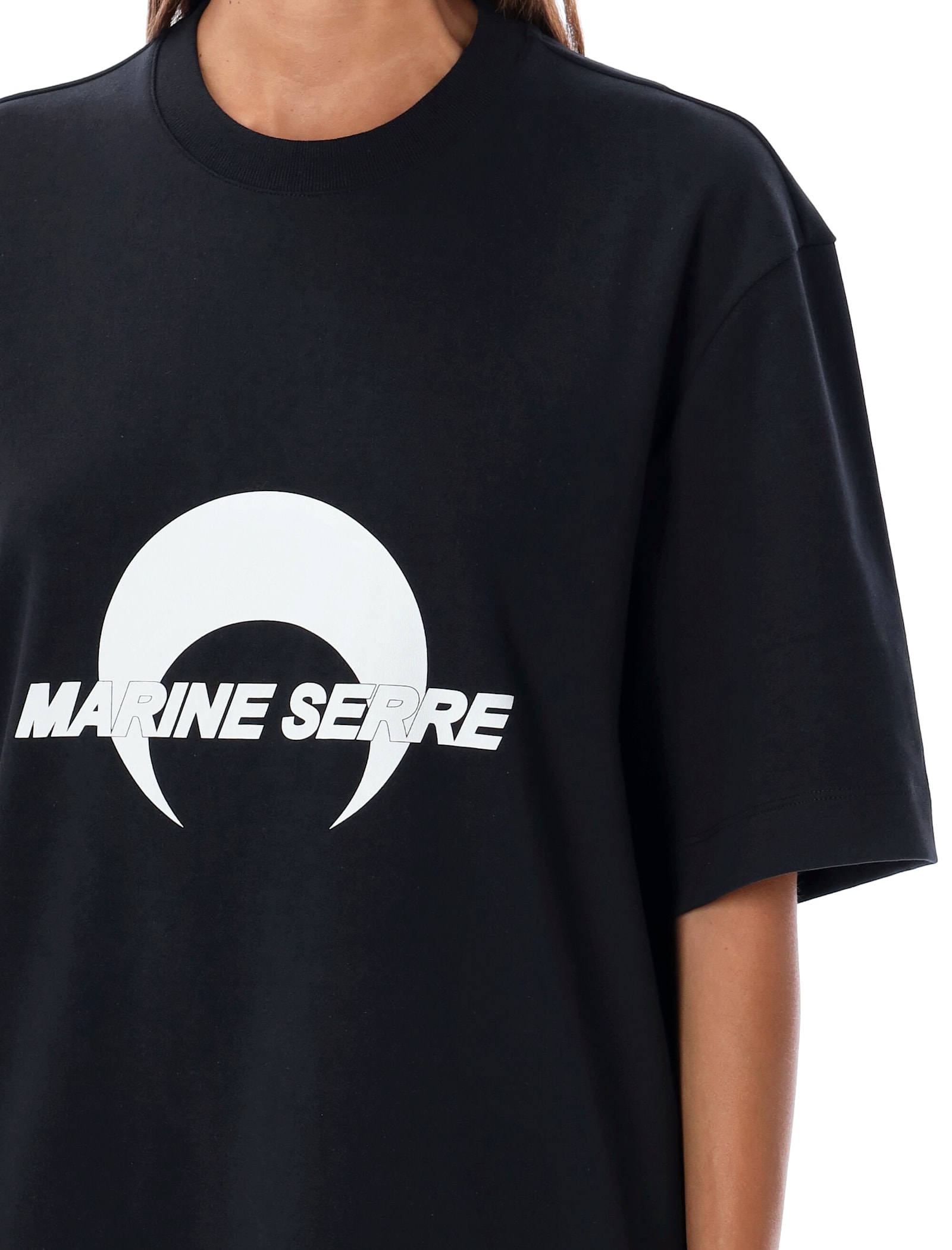 Shop Marine Serre Loose Fit T-shirt In Black