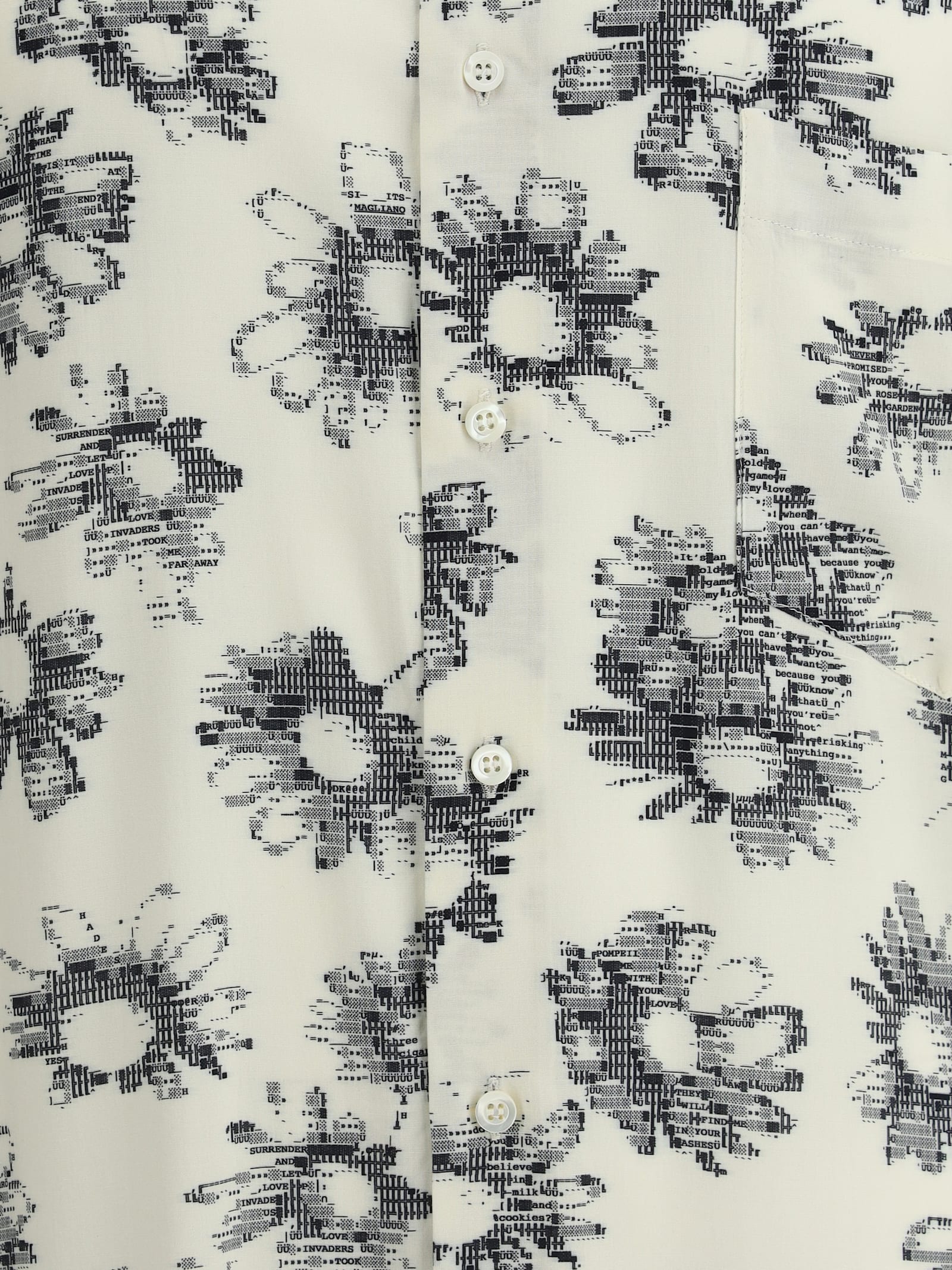 Magliano Matrix Print Viscose Bowling Shirt In White