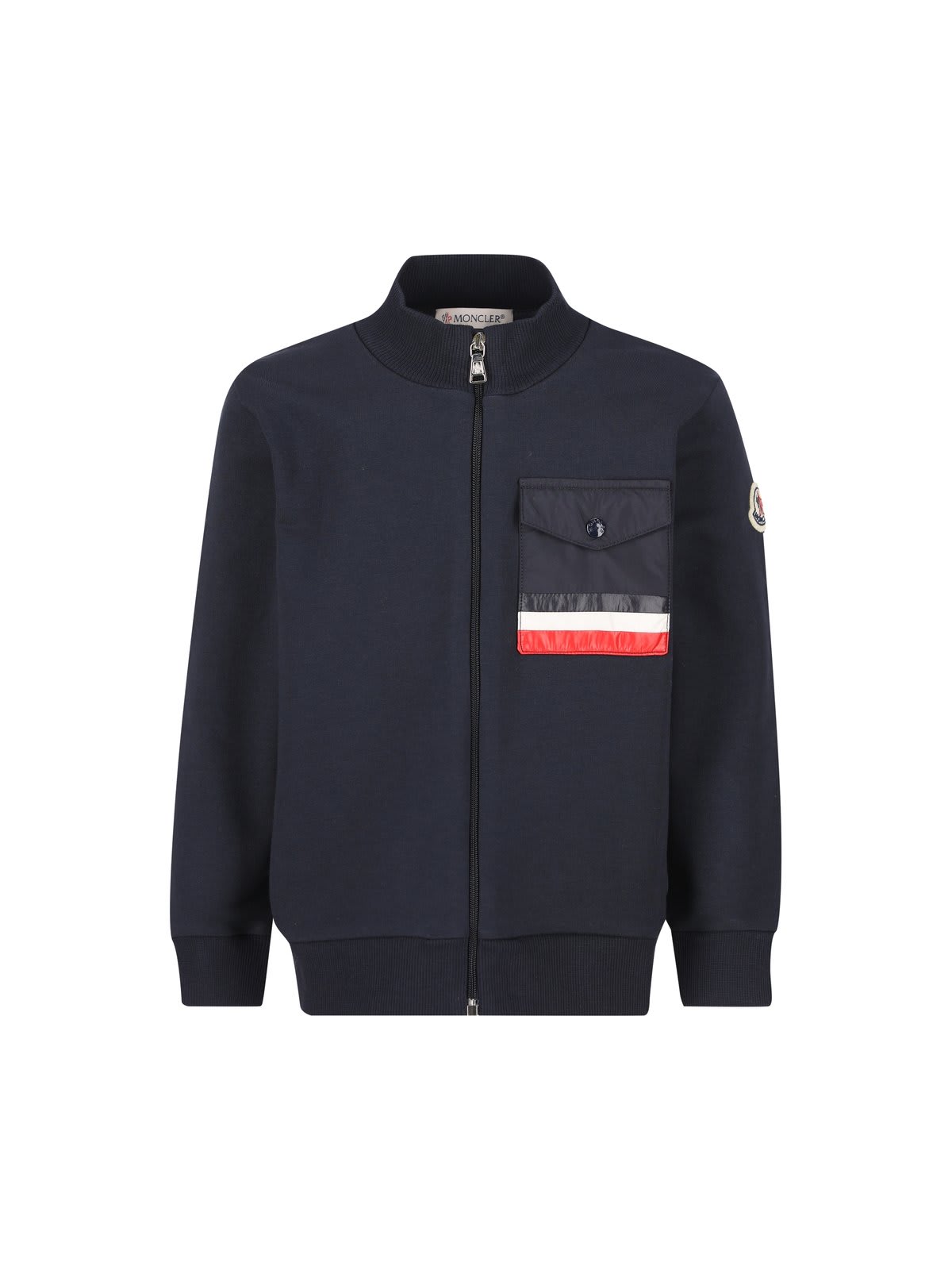 Moncler Tricolor Turtleneck Tracksuit In Blue