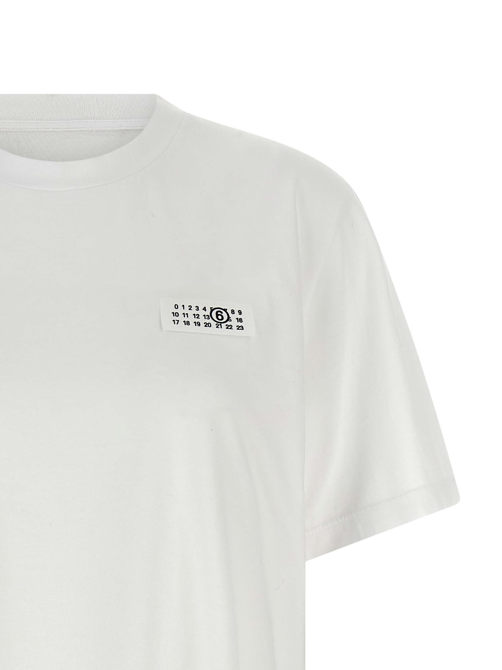 Mm6 Maison Margiela Mm6 By Maison Margiela Numeric Signature T-shirt In White