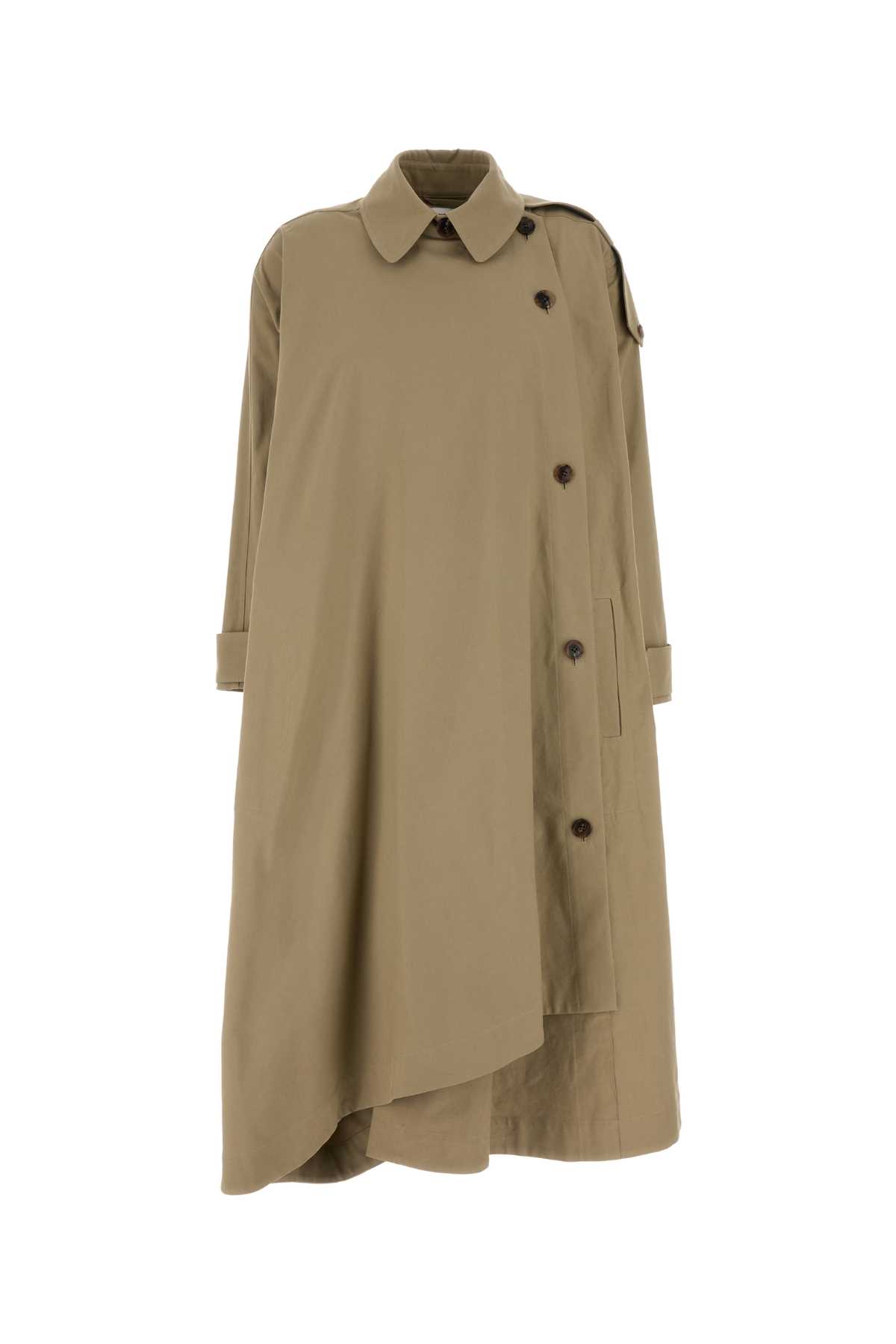 Khaki Stretch Cotton Aralia Trench Coat