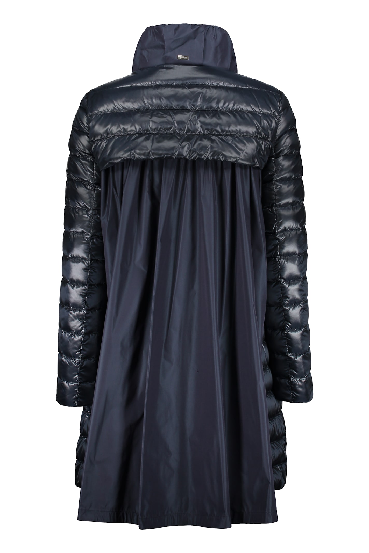 Herno Panelled Puffer Coat In Blue