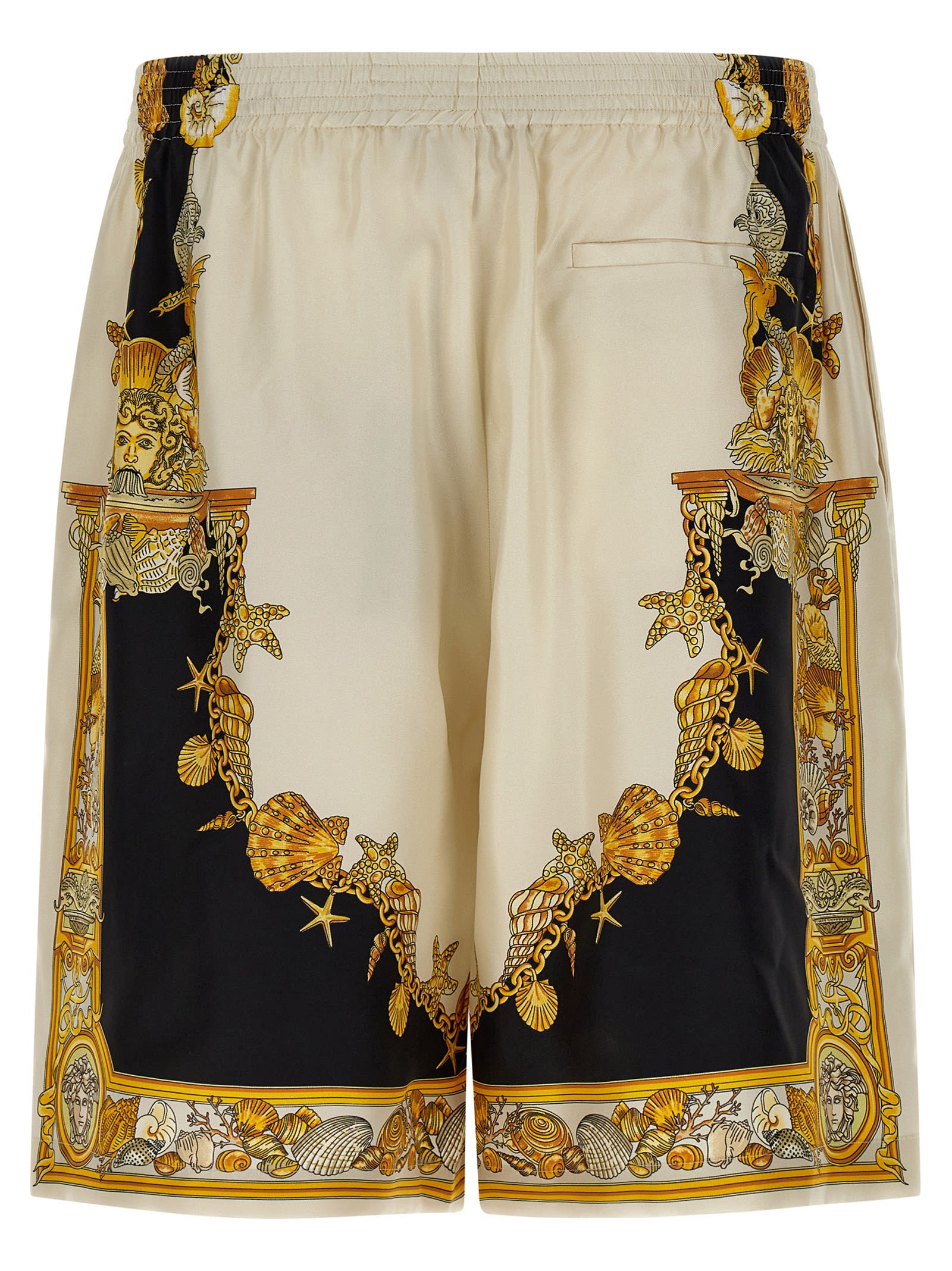 Versace Coral Theatre Print Bermuda Shorts In Multi
