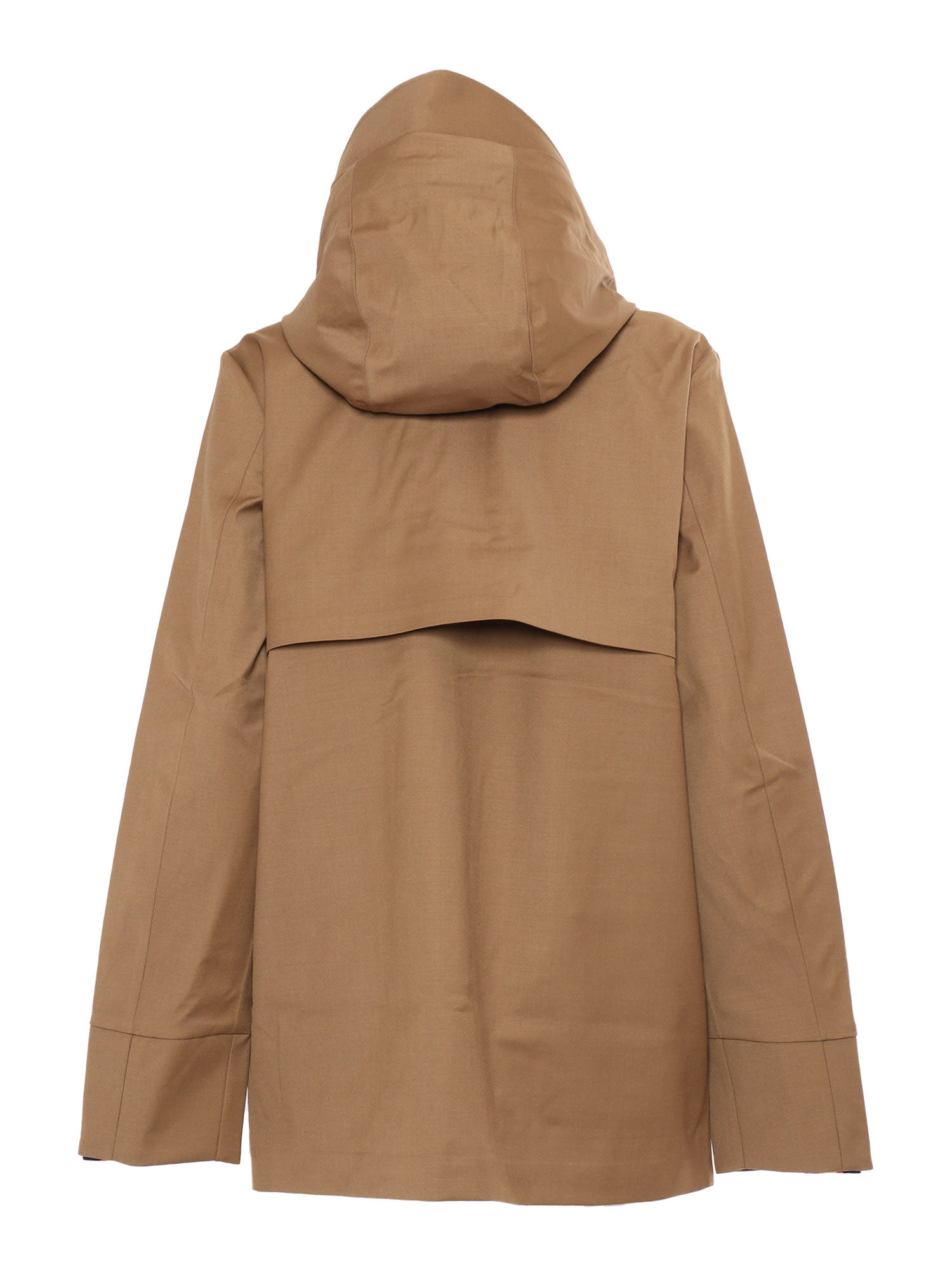 K-way K Way Erhal Tech Wool Blend Hooded Jacket In Brown