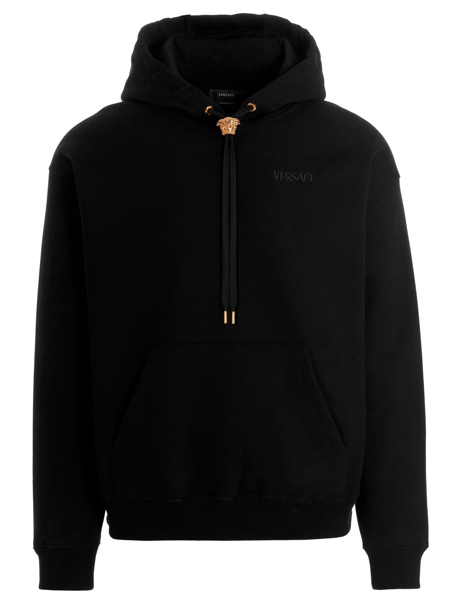 Shop Versace Medusa Hoodie In Black