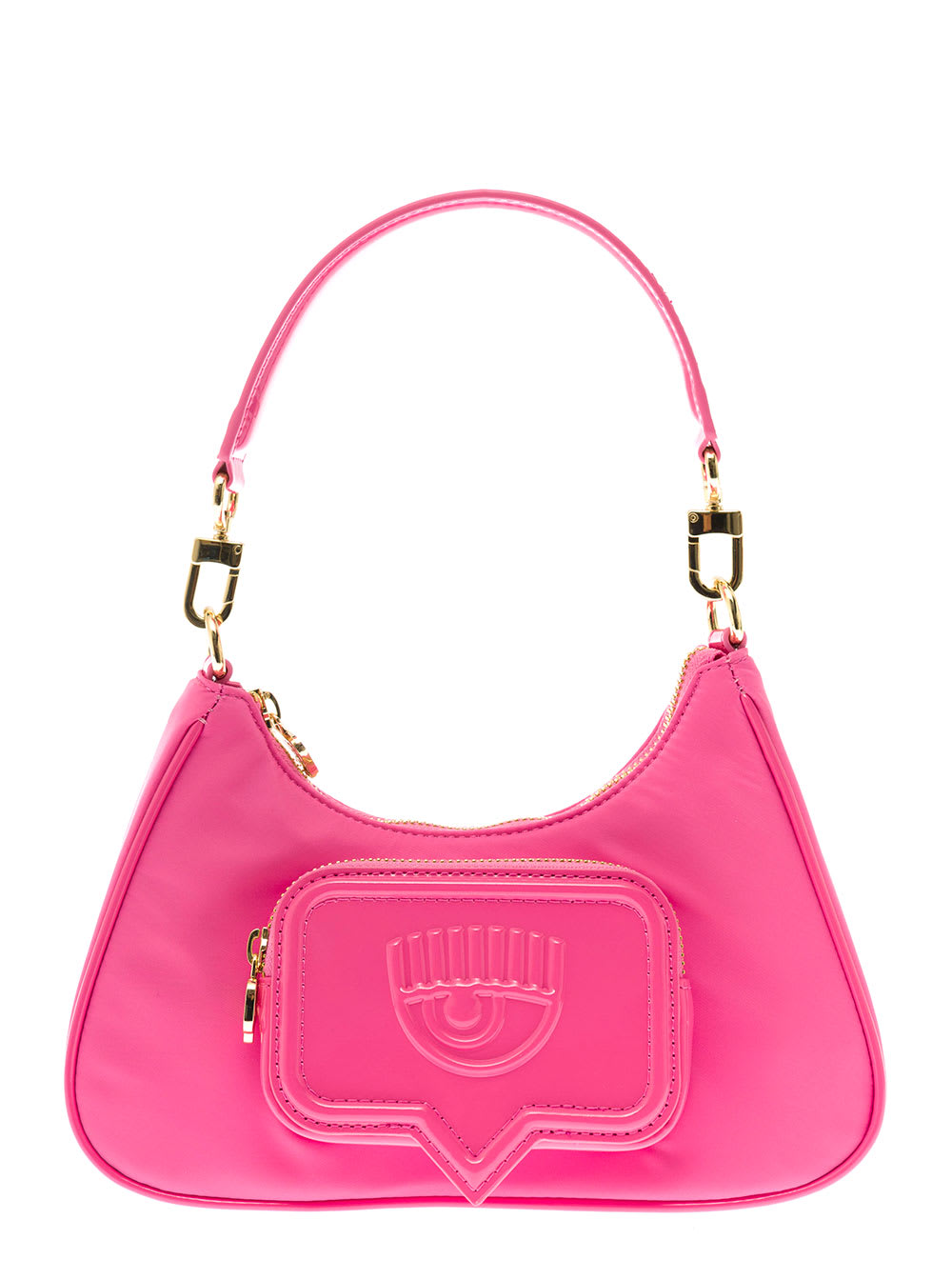 Chiara Ferragni Womans Eyelike Pink Fabric Shoulder Bag