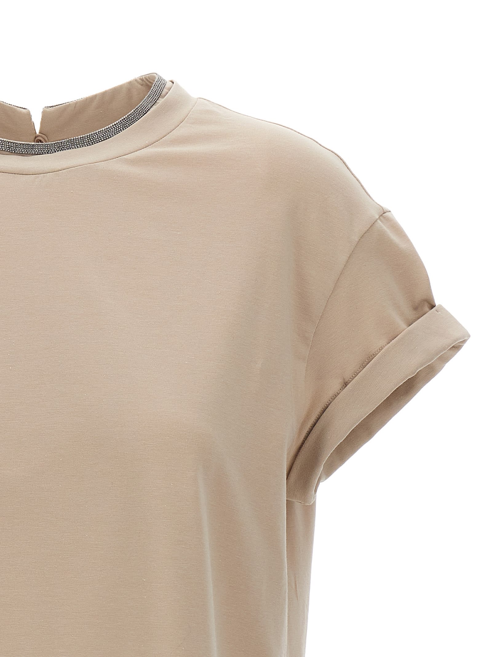 Shop Brunello Cucinelli Monile T-shirt In Beige